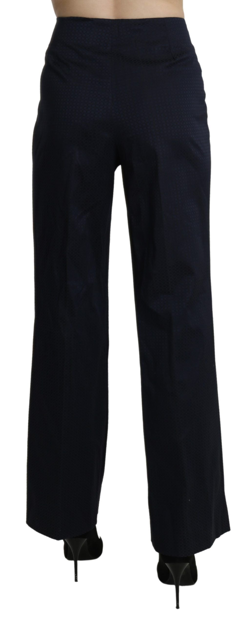 BENCIVENGA Navy Blue High Waist Straight Dress Trouser Women's Pants