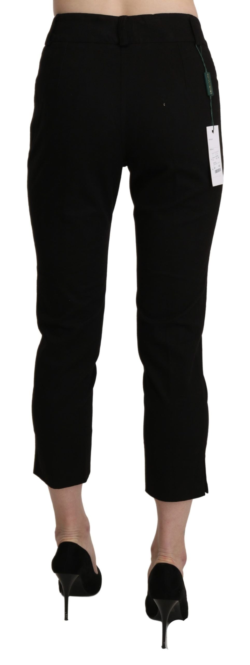 BENCIVENGA Elegant Black High Waist Cropped Women's Pants
