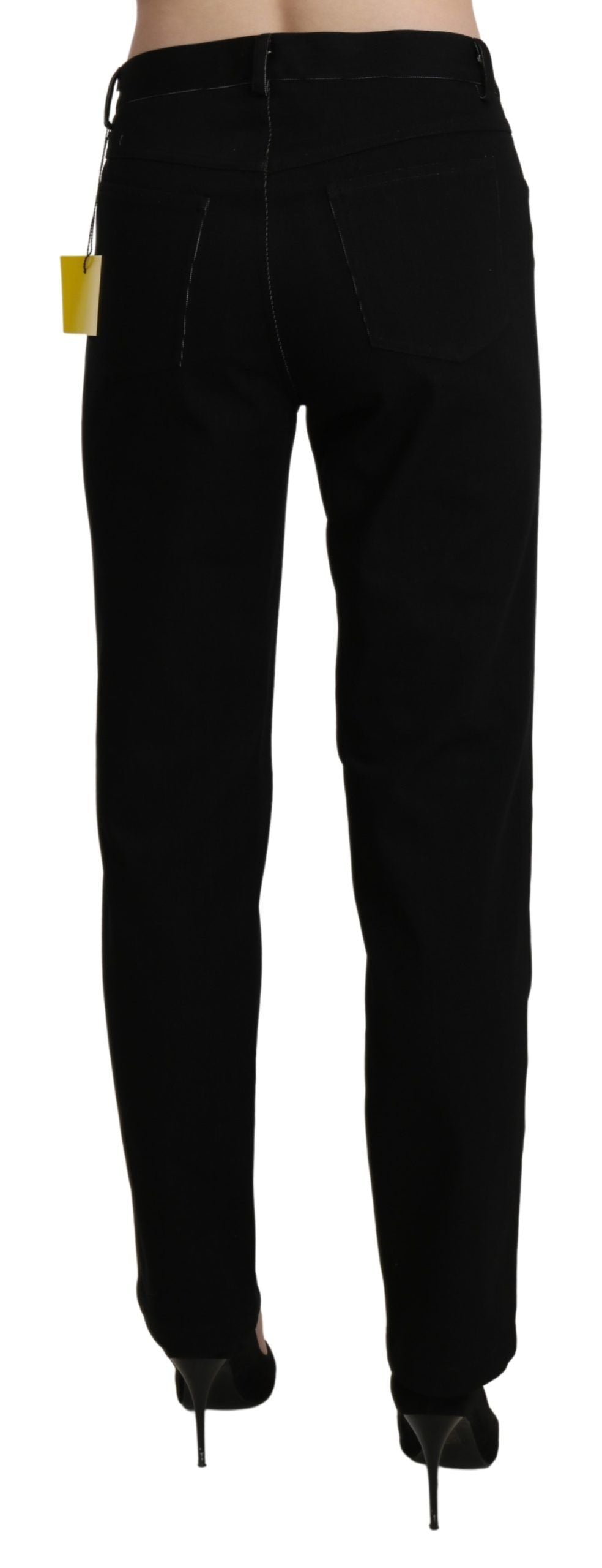 BENCIVENGA Black High Waist Straight Casual Trouser Women's Pant