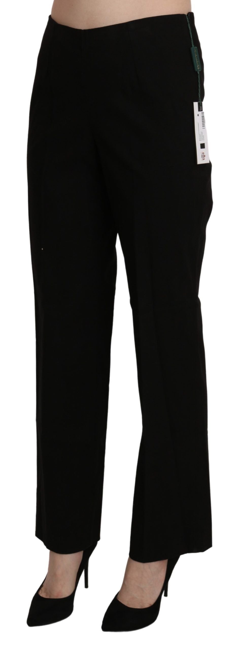 BENCIVENGA Black High Waist Straight Dress Trouser Women's Pant