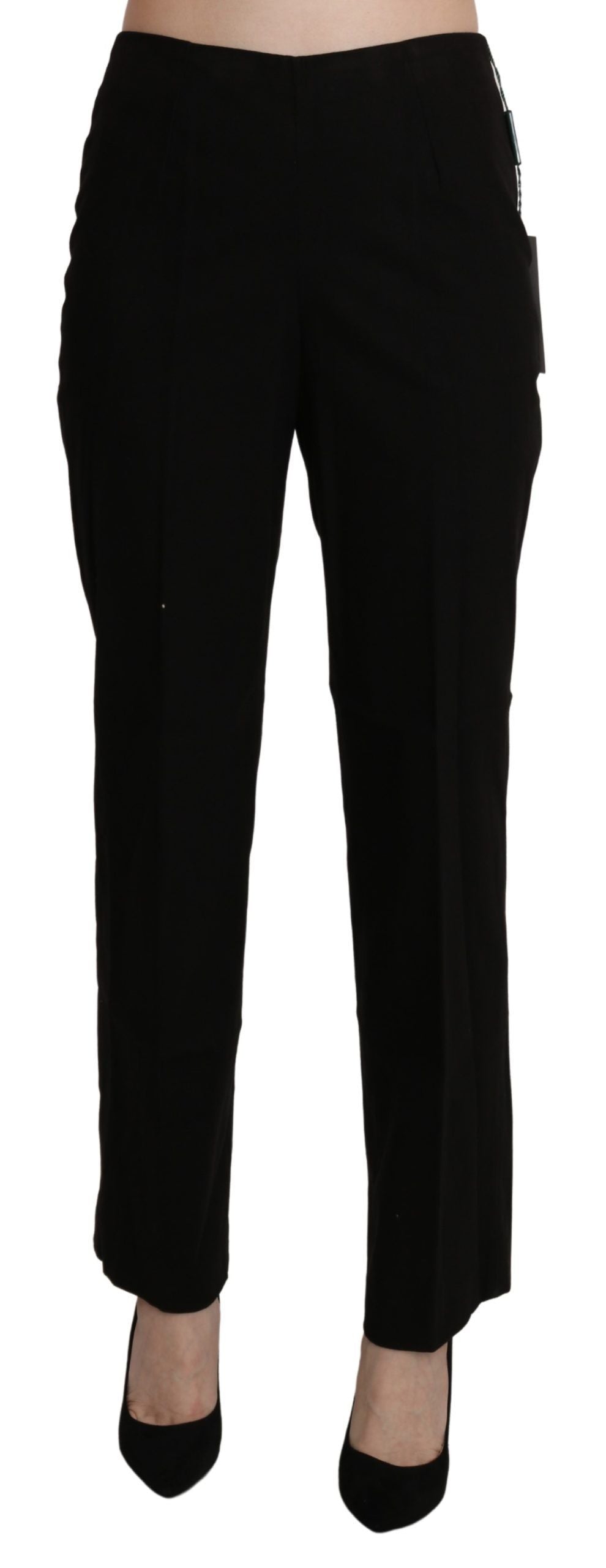 BENCIVENGA Black High Waist Straight Dress Trouser Women's Pant