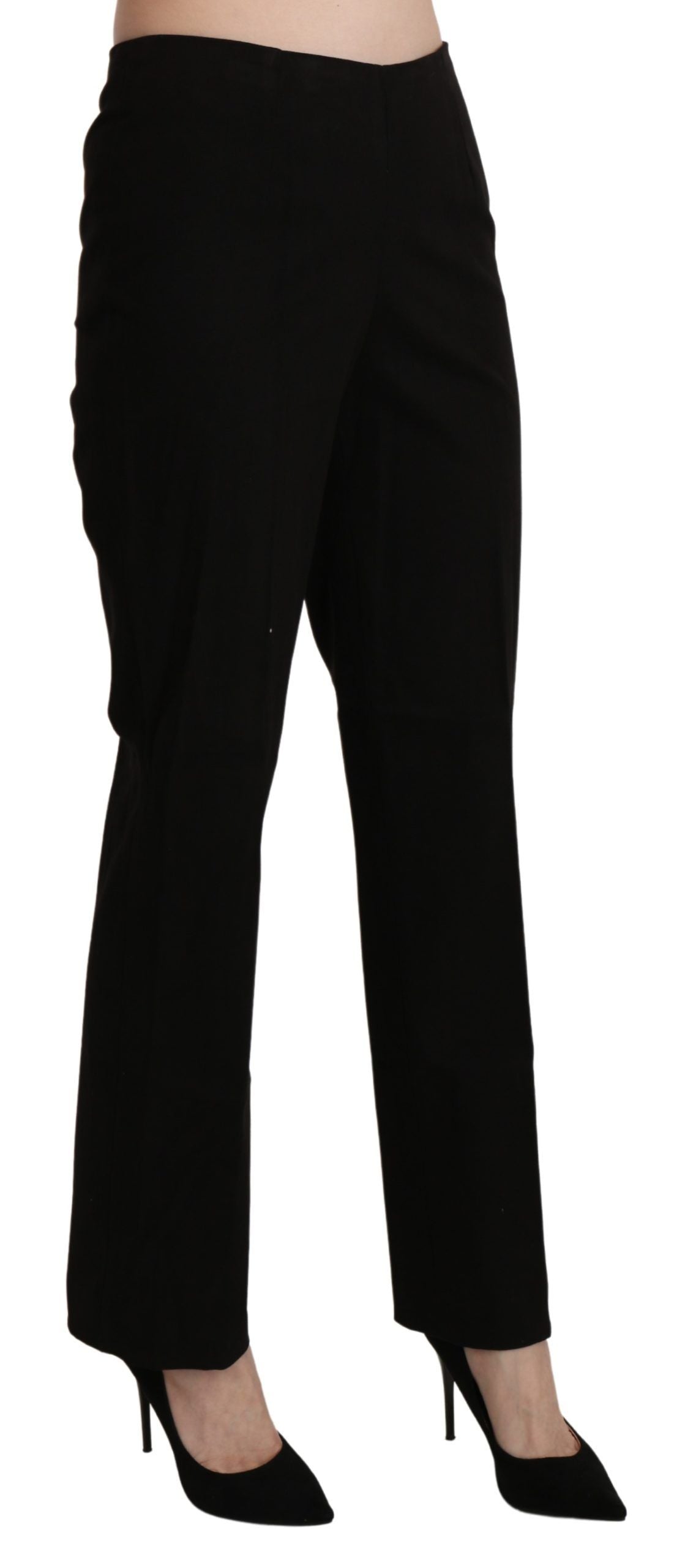 BENCIVENGA Black High Waist Straight Dress Trouser Women's Pant