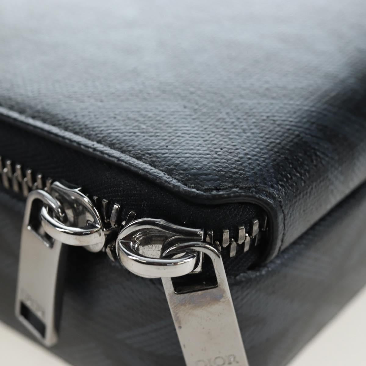 Christian Dior Double Zip Cd Diamond Coated Canvas Black Canvas Crossbody Bag Bag (Pre-Owned)