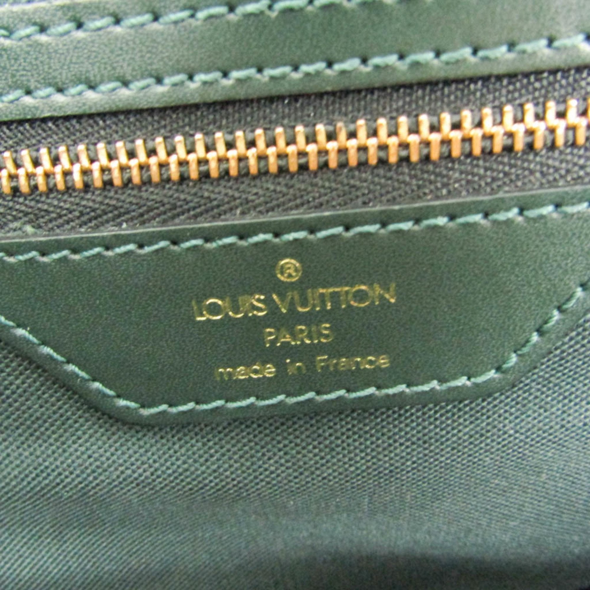 Louis Vuitton Cassiar Green Leather Backpack Bag (Pre-Owned)