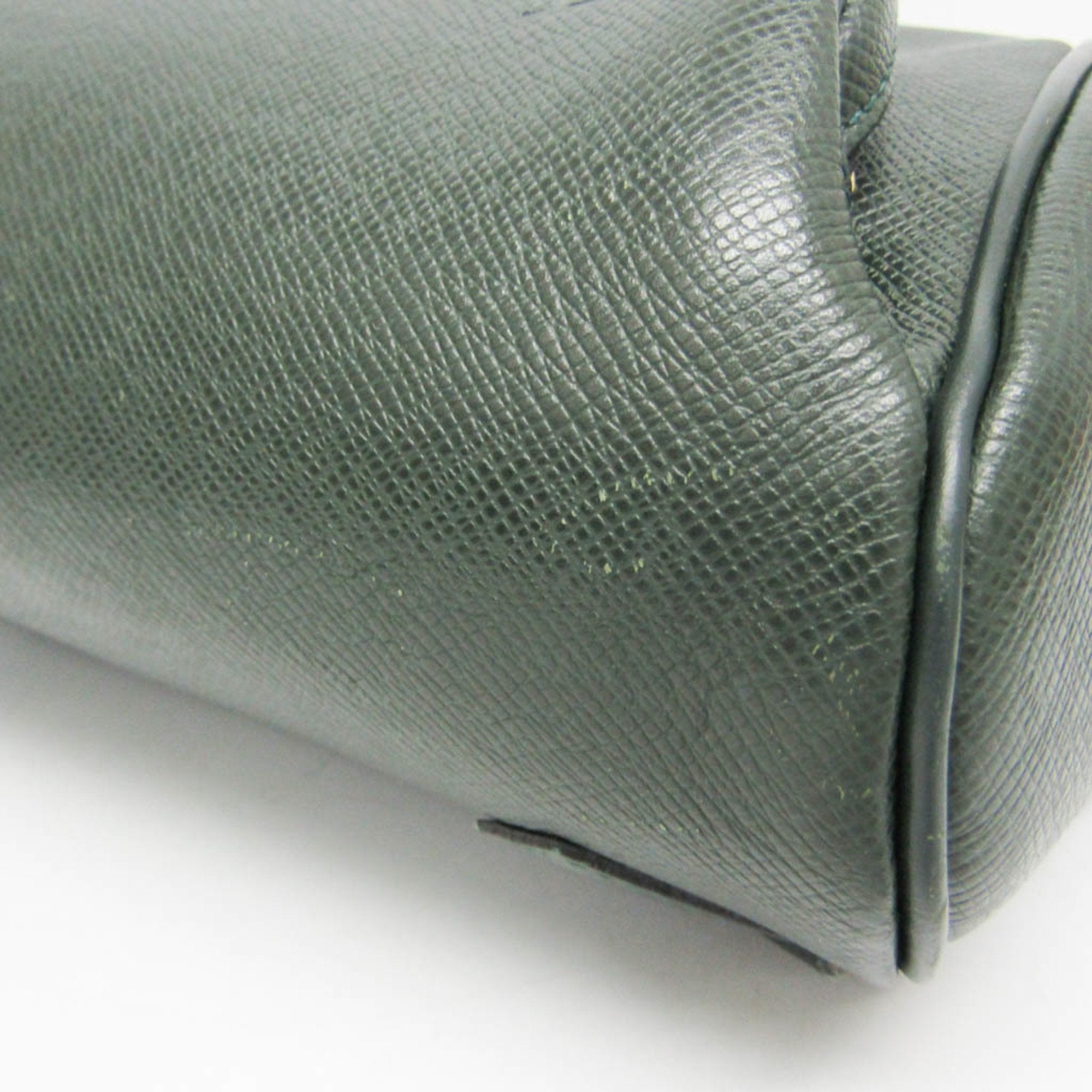 Louis Vuitton Cassiar Green Leather Backpack Bag (Pre-Owned)