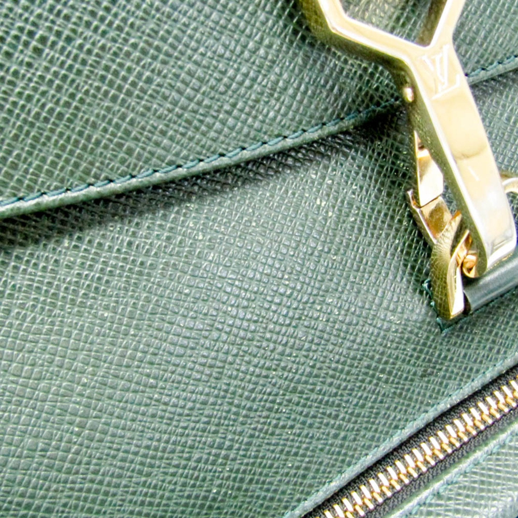 Louis Vuitton Cassiar Green Leather Backpack Bag (Pre-Owned)