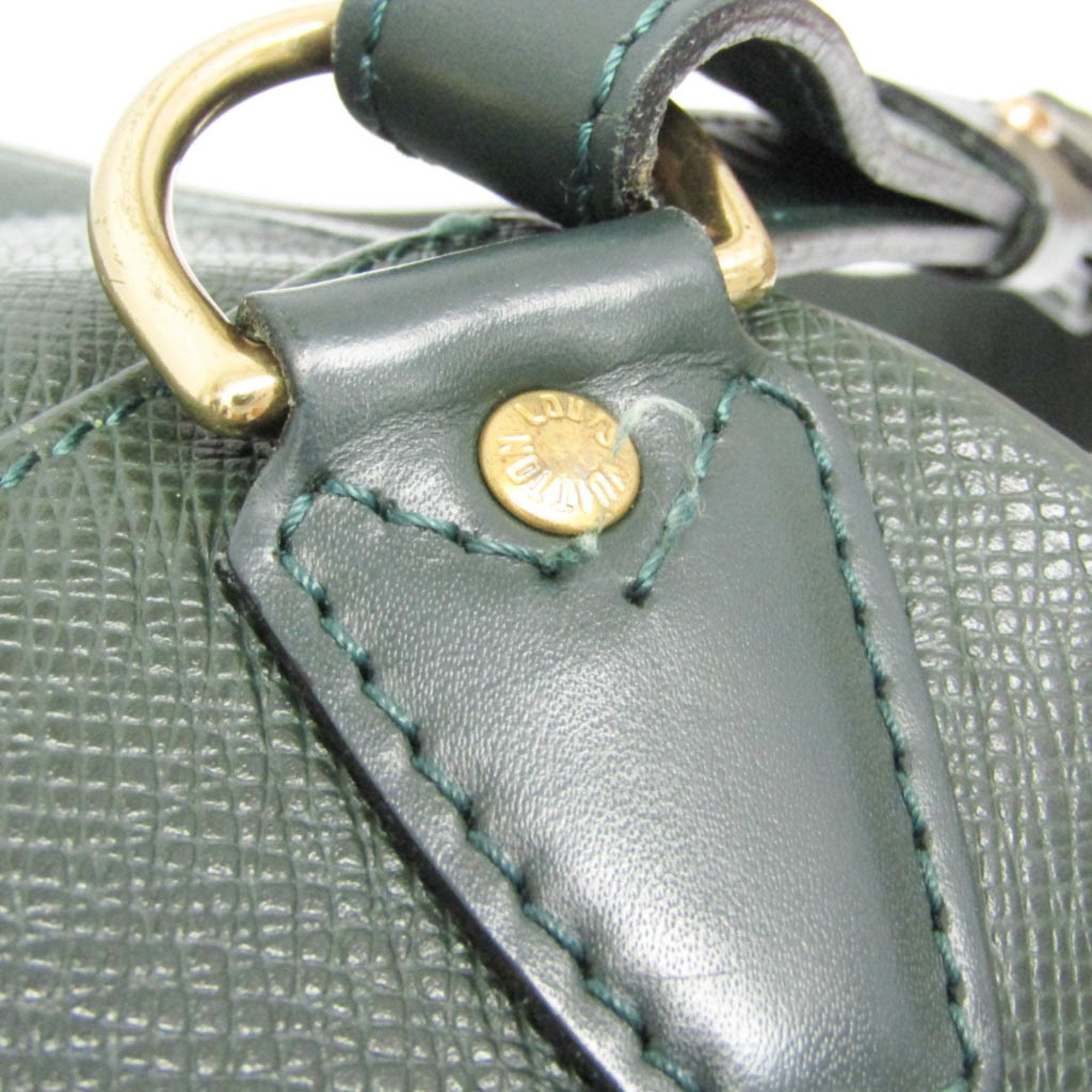 Louis Vuitton Cassiar Green Leather Backpack Bag (Pre-Owned)