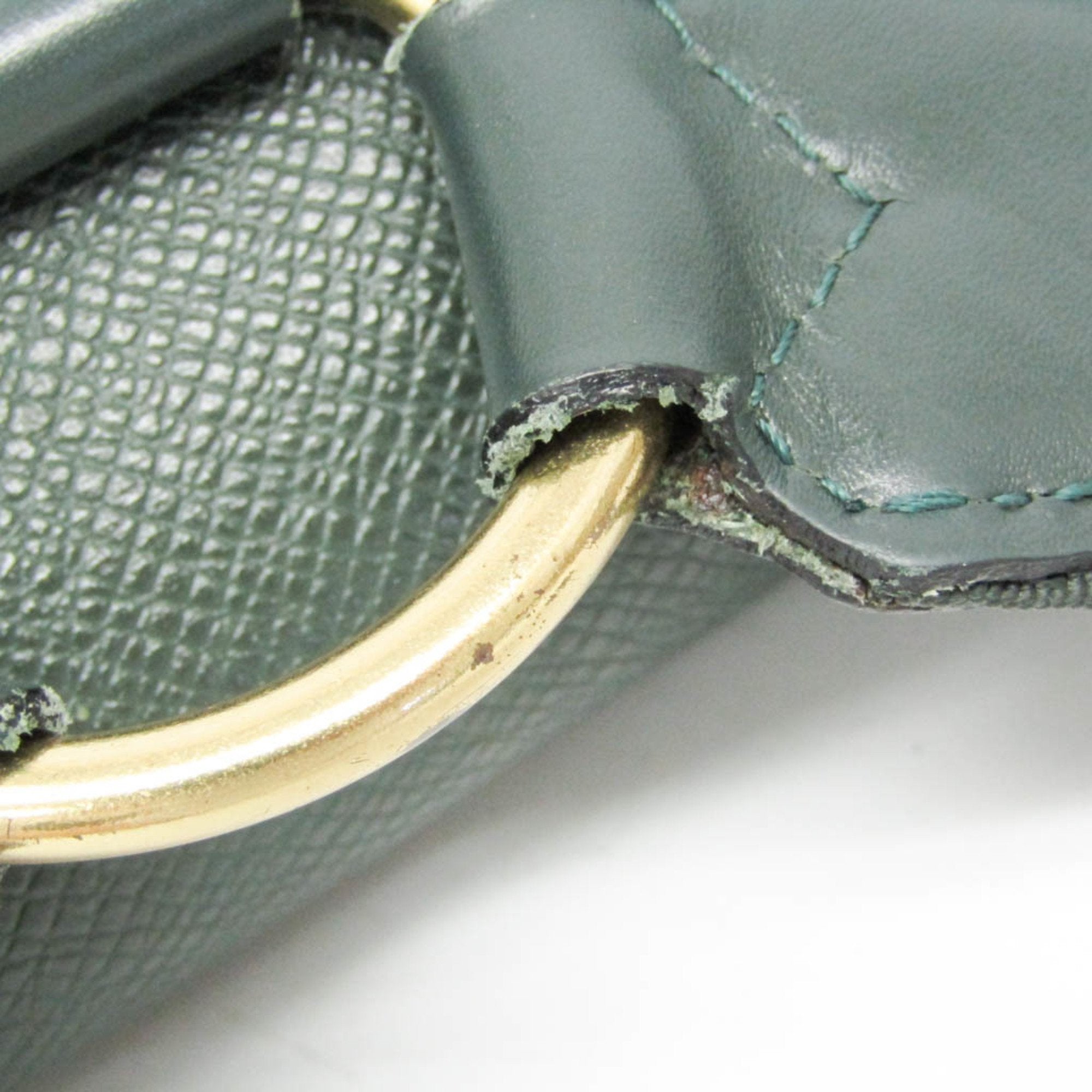 Louis Vuitton Cassiar Green Leather Backpack Bag (Pre-Owned)