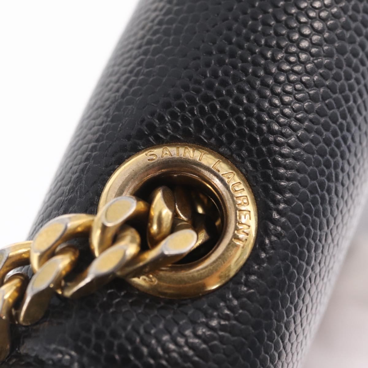 Saint Laurent Classic Monogram Leather Black Leather Crossbody Bag Bag (Pre-Owned)