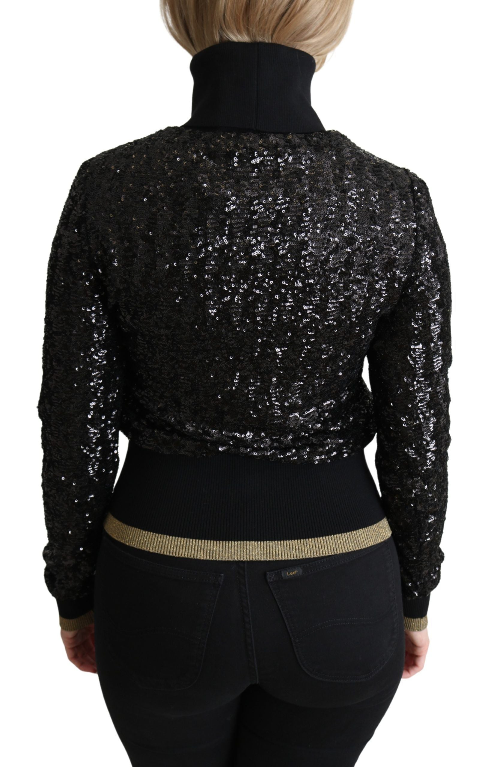 Dolce & Gabbana Elegant Sequined Turtleneck Women's Sweater