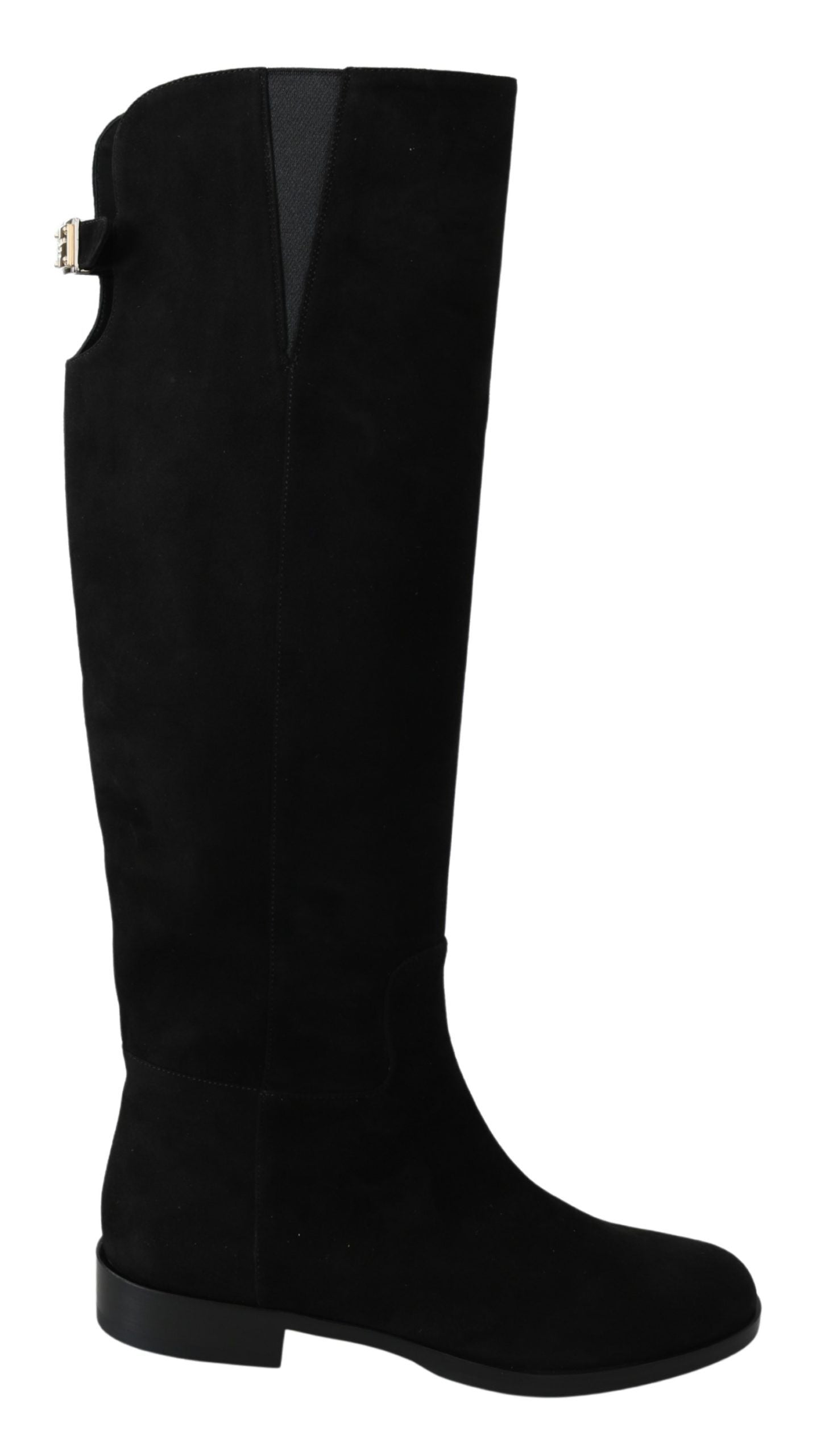 Dolce & Gabbana Elegant Black Suede Knee High Women's Boots