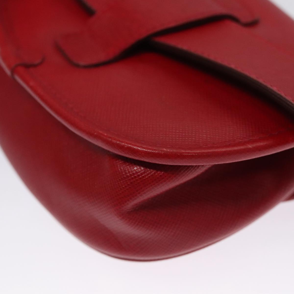 Gucci Bamboo Red Leather Shoulder Bag (Pre-Owned)