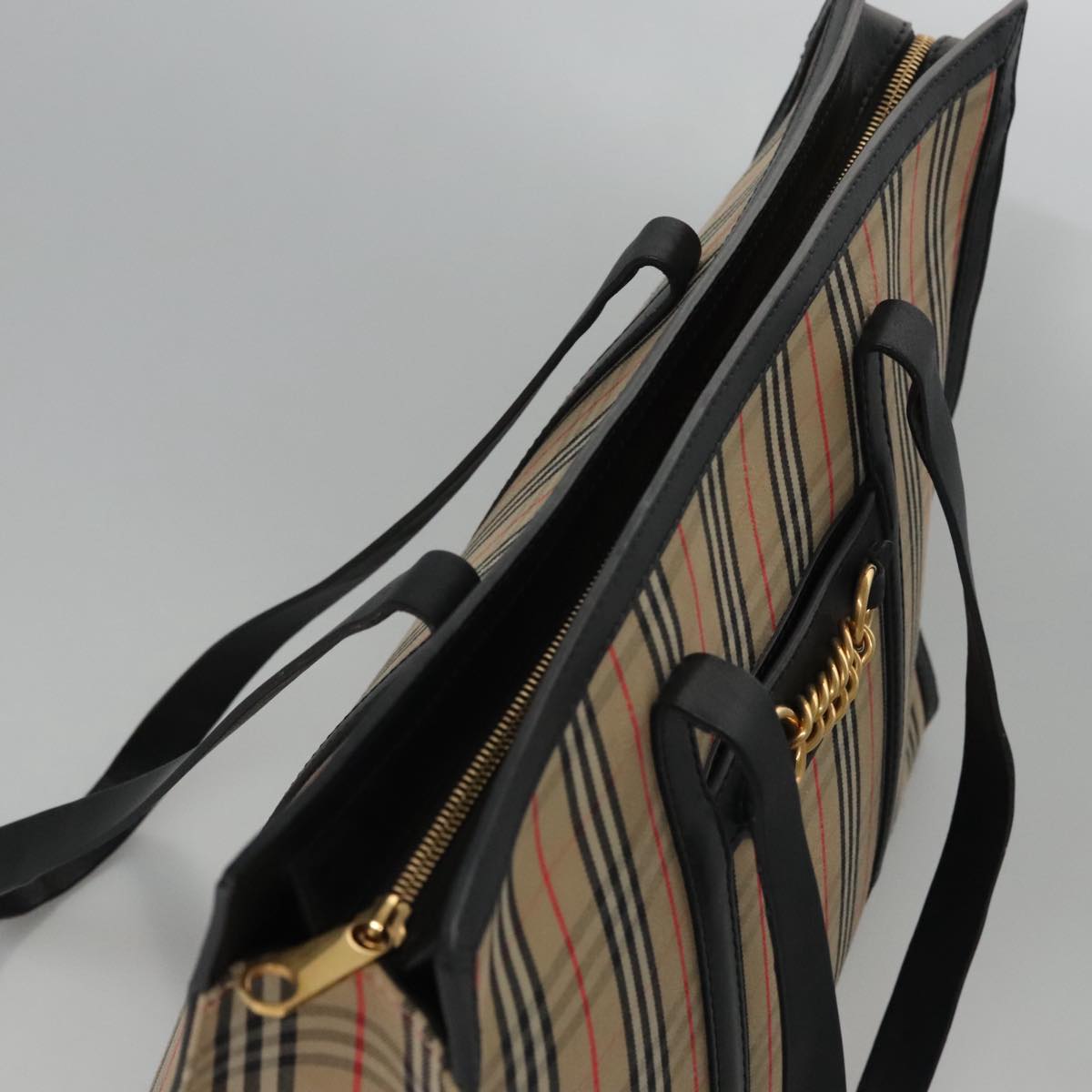 Burberry Nova Check Beige Canvas Tote Bag (Pre-Owned)