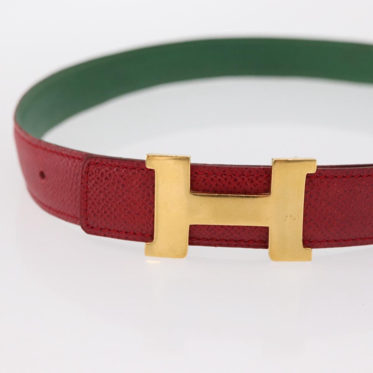 Hermes Constance Belt Leather Red Leather Belts Accessory (Pre-Owned)