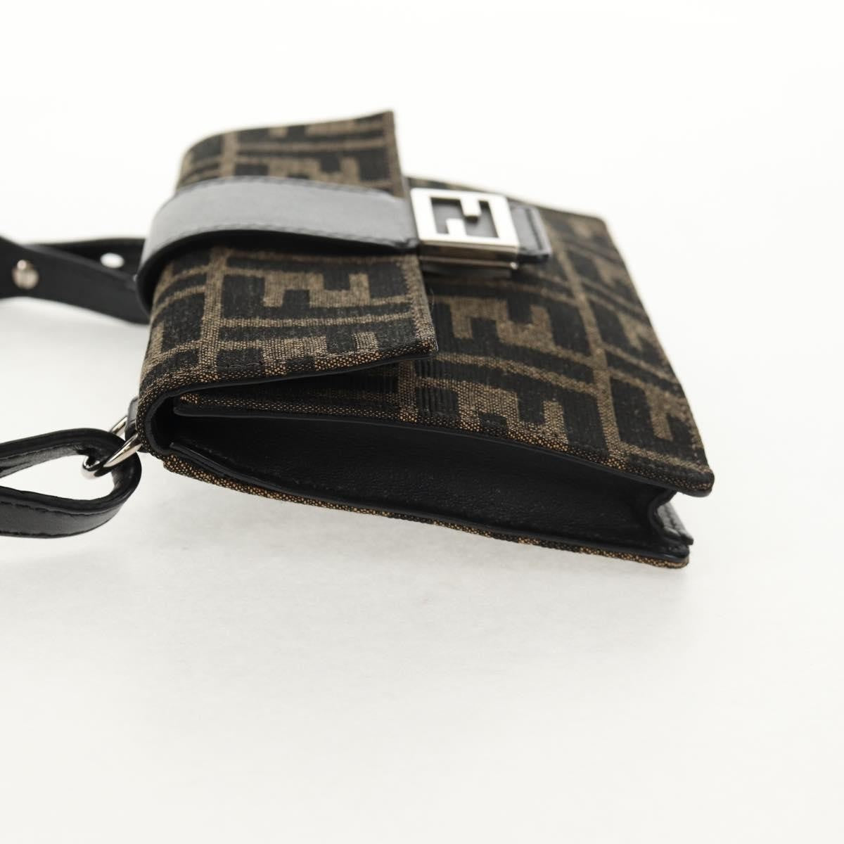 Fendi Baguette Convertible Belt Zucca Canvas Black Canvas Bag (Pre-Owned)