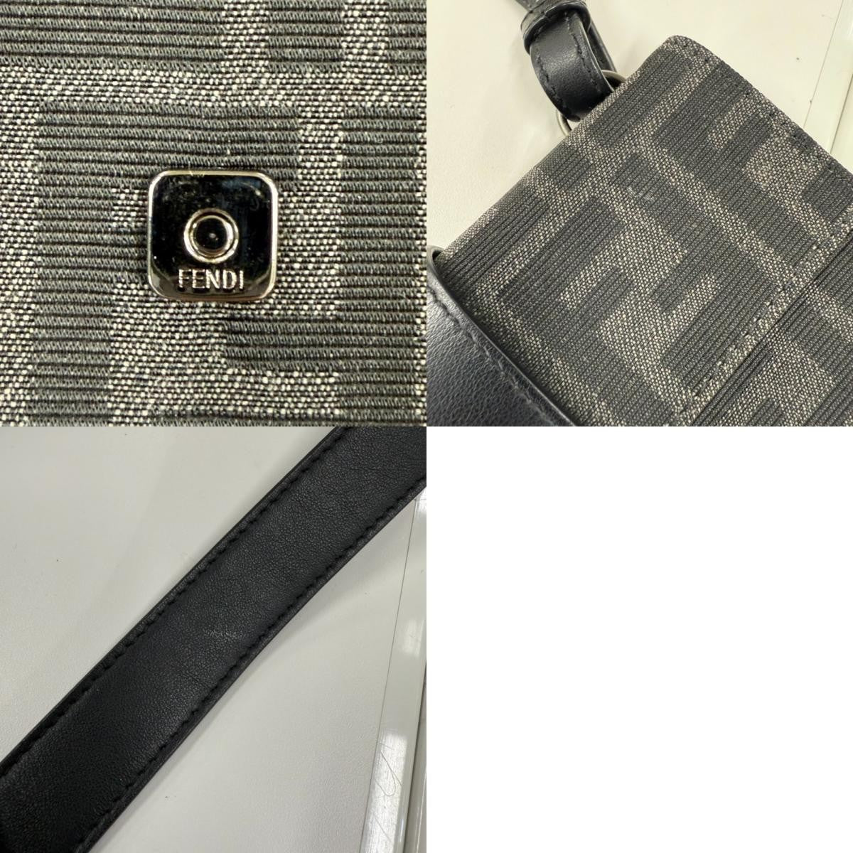 Fendi Baguette Convertible Belt Zucca Canvas Black Canvas Shoulder Bag Bag (Pre-Owned)