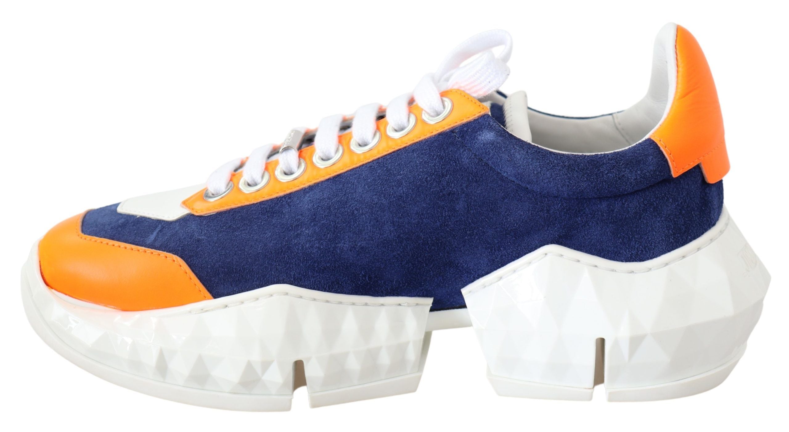 Jimmy Choo Diamond Blue Orange Leather Women's Sneaker