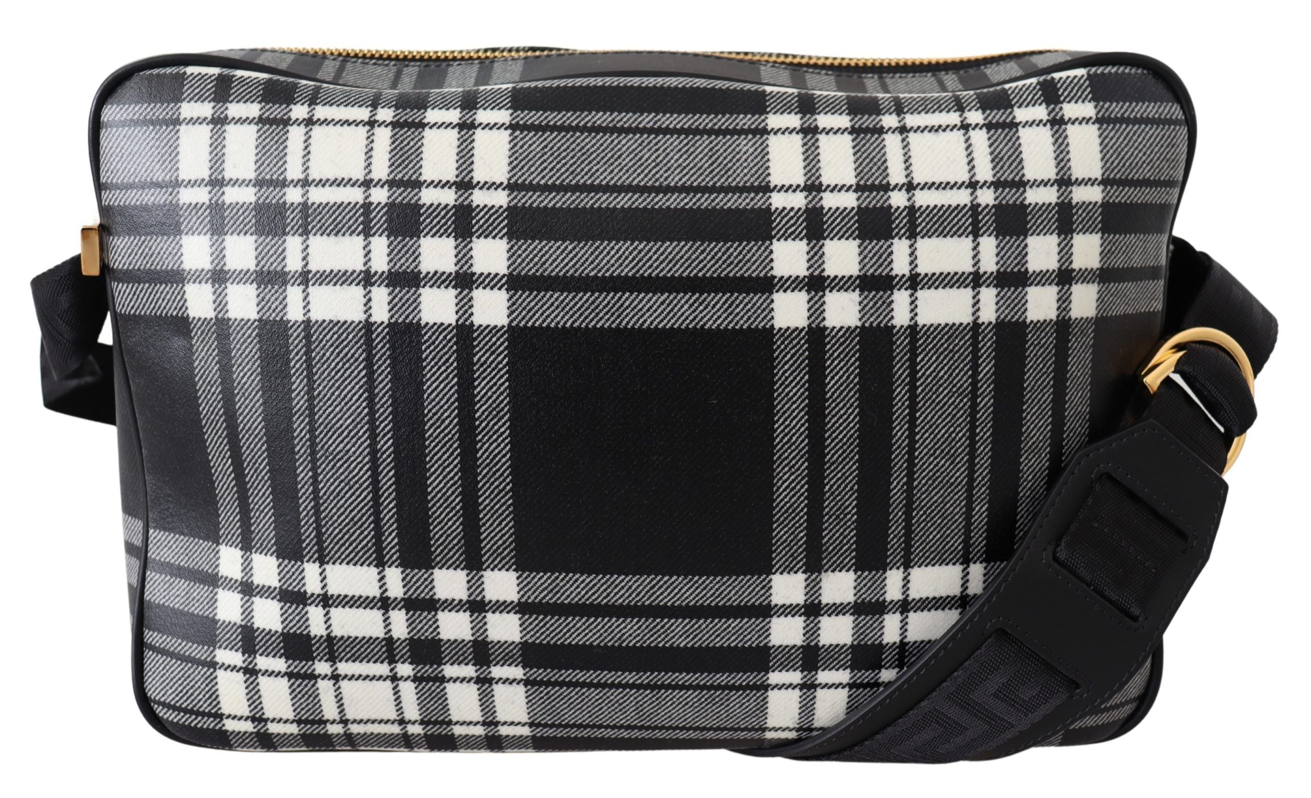 Versace Elegant Grey Leather Crossbody Men's Bag