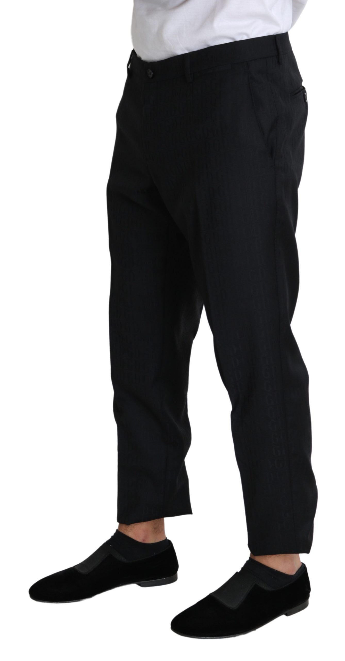 Dolce & Gabbana Black Wool Skinny Cropped Trouser Men's Dress