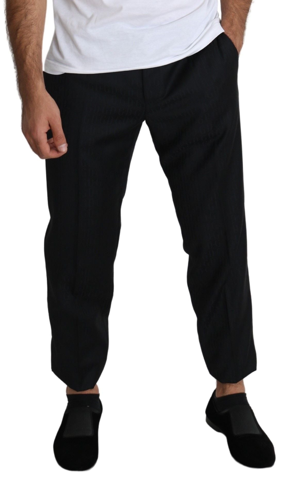 Dolce & Gabbana Black Wool Skinny Cropped Trouser Men's Dress