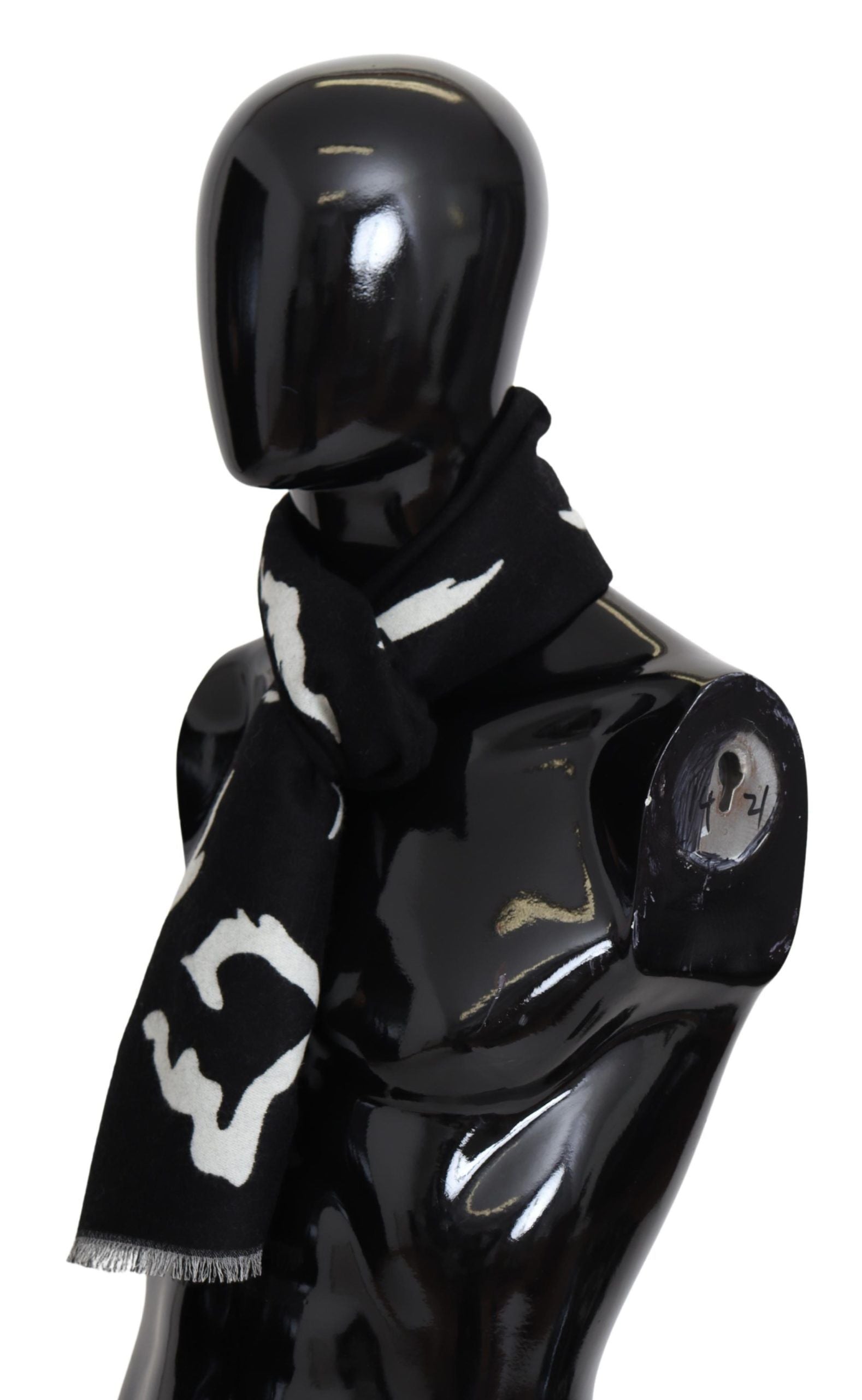 Givenchy Black White Wool Unisex Winter Warm Scarf Wrap Women's Shawl