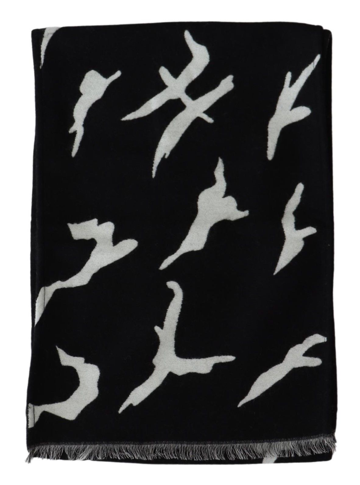 Givenchy Elegant Unisex Wool-Silk Scarf in Black & Men's White
