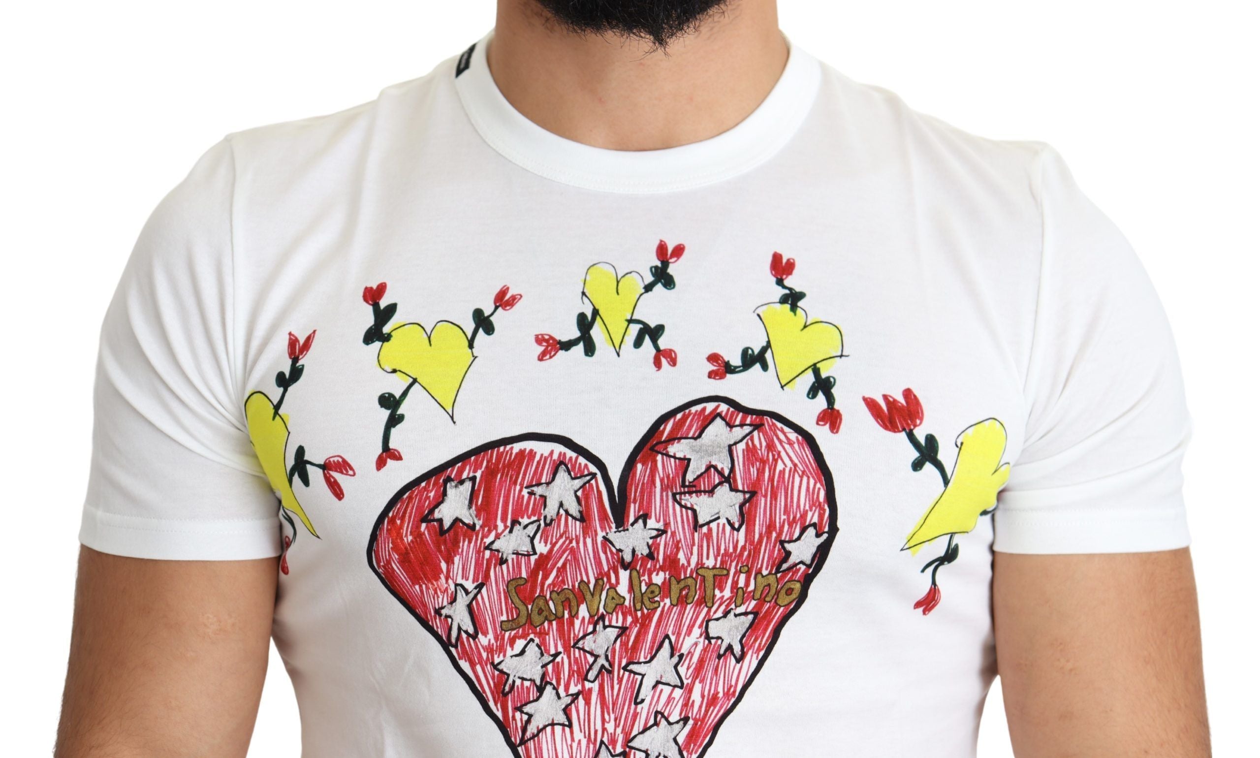Dolce & Gabbana White Saint Valentine Print Cotton Men Men's T-shirt