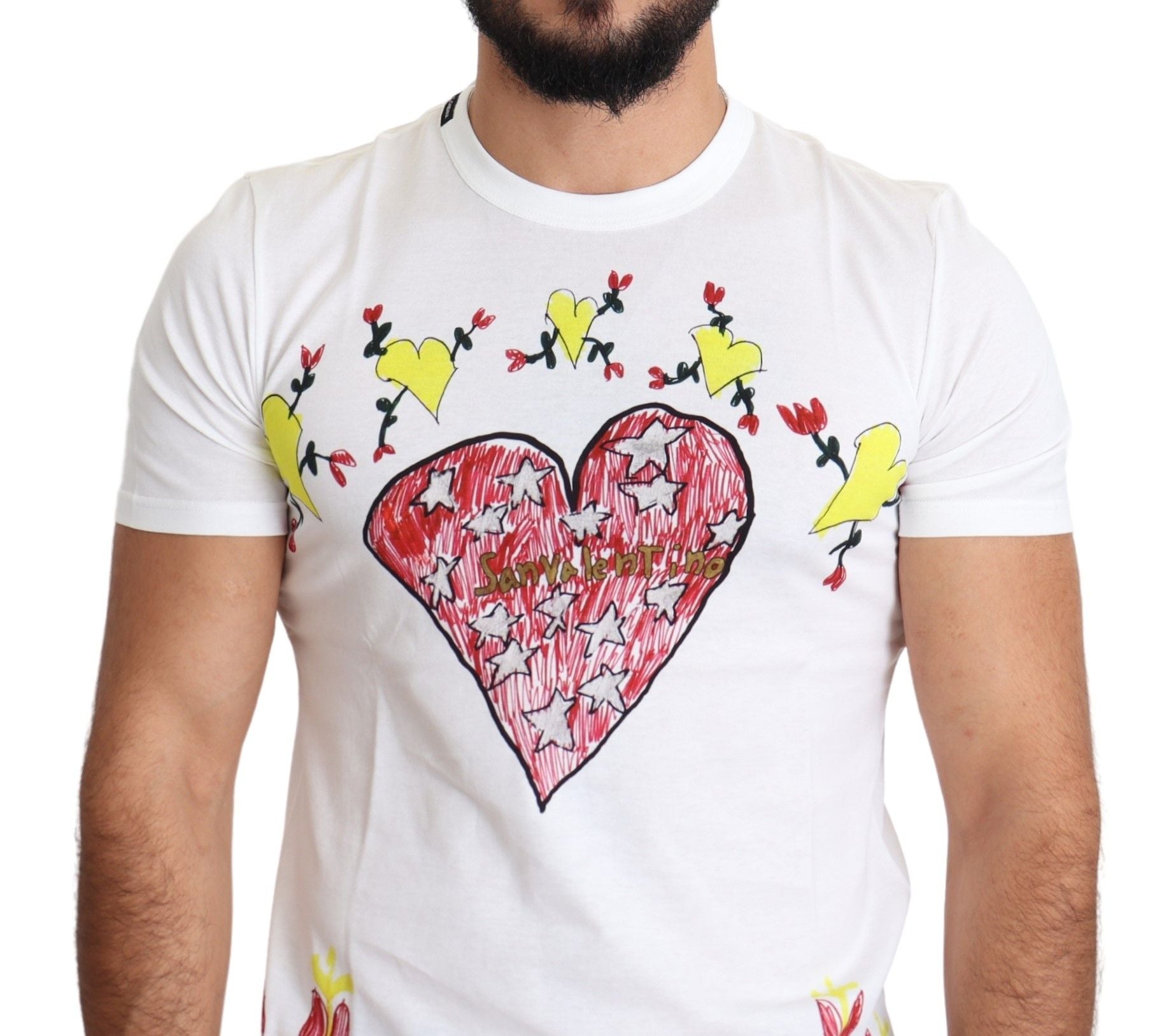 Dolce & Gabbana White Saint Valentine Print Cotton Men Men's T-shirt