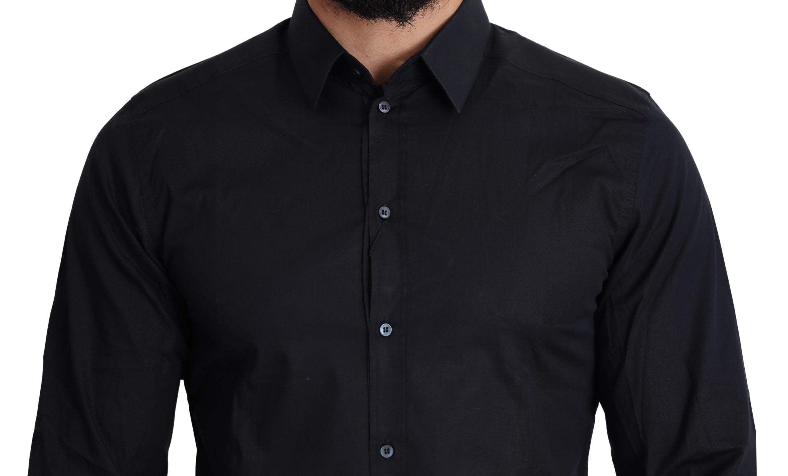 Dolce & Gabbana Blue Cotton Formal GOLD Dress Men's Shirt