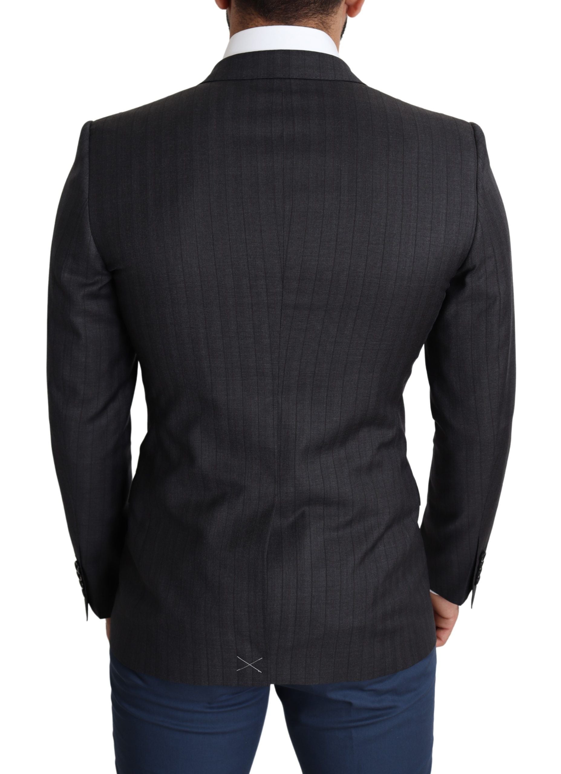 Dolce & Gabbana Dark Gray Wool Single Breasted Coat MARTINI Men's Blazer