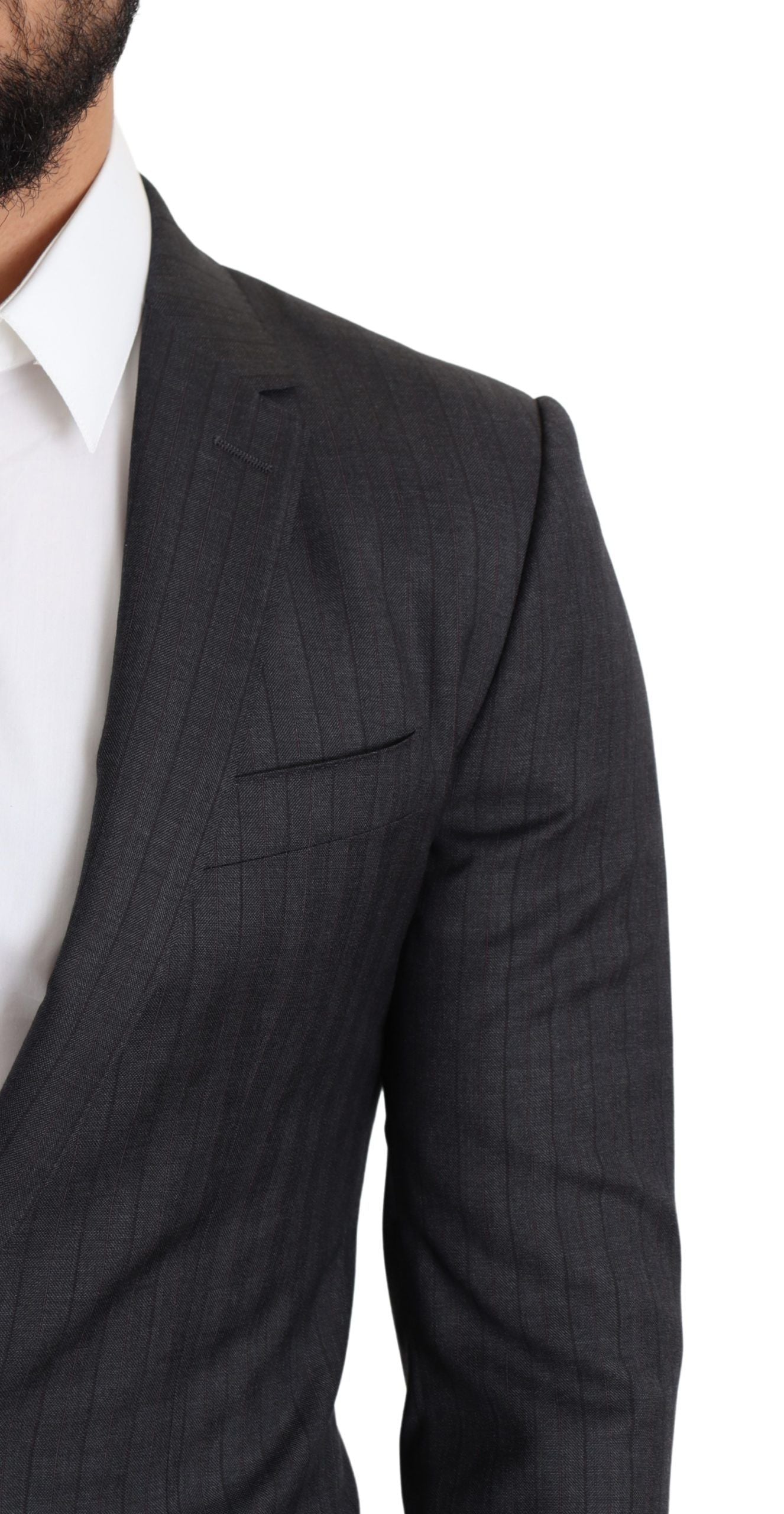 Dolce & Gabbana Dark Gray Wool Single Breasted Coat MARTINI Men's Blazer