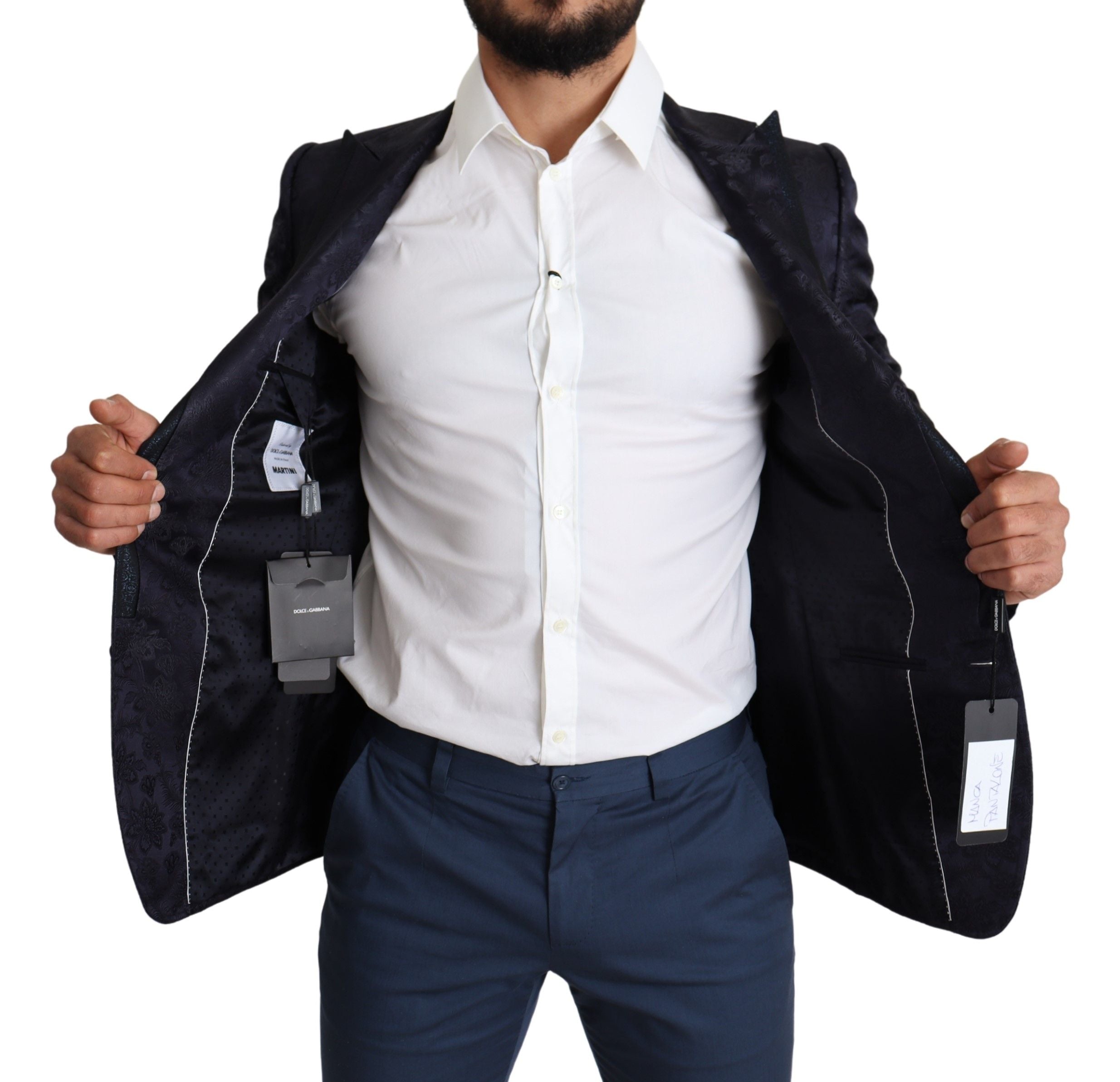 Dolce & Gabbana Elegant Silk Blend Martini Blazer in Men's Blue