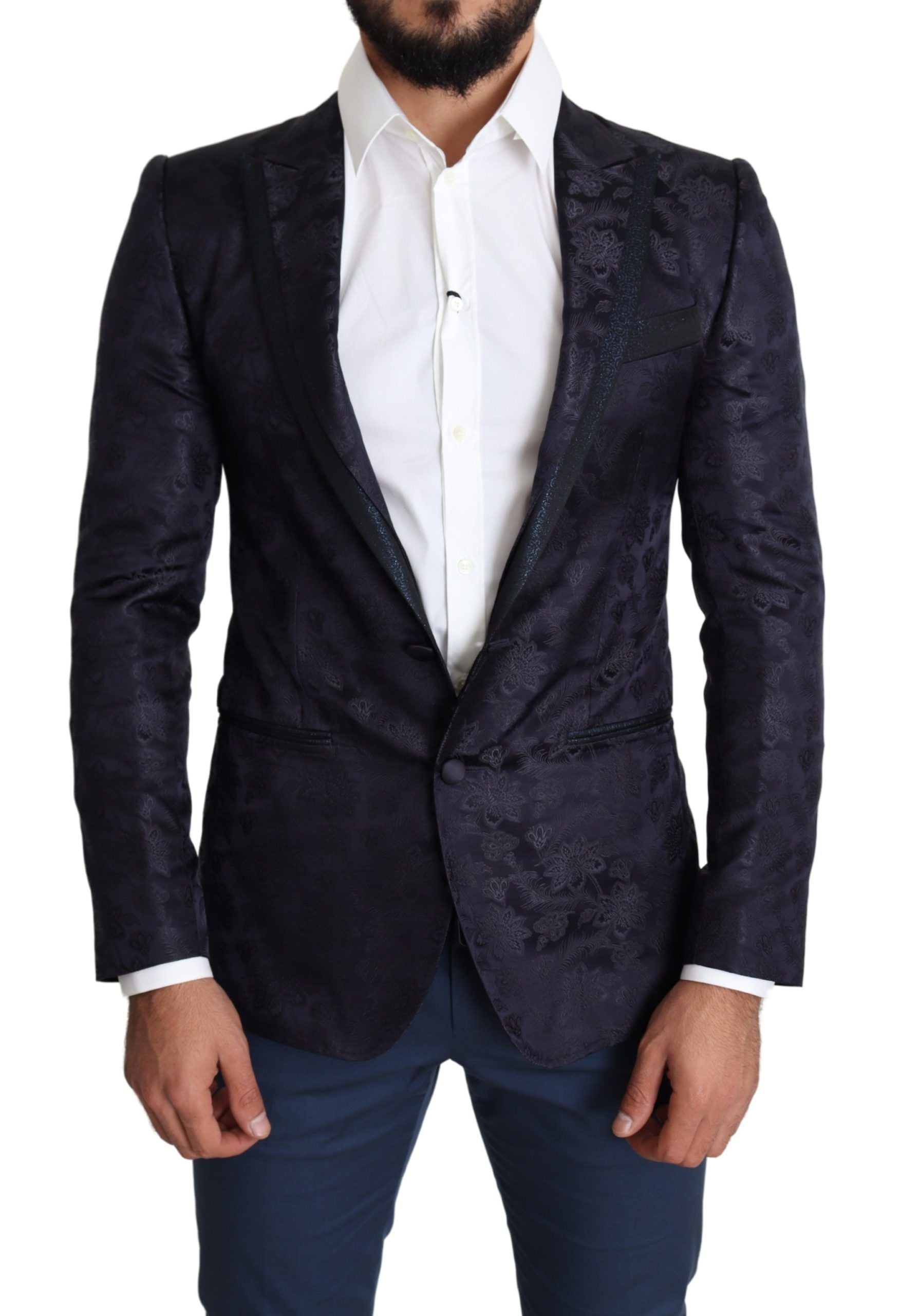 Dolce & Gabbana Elegant Silk Blend Martini Blazer in Men's Blue