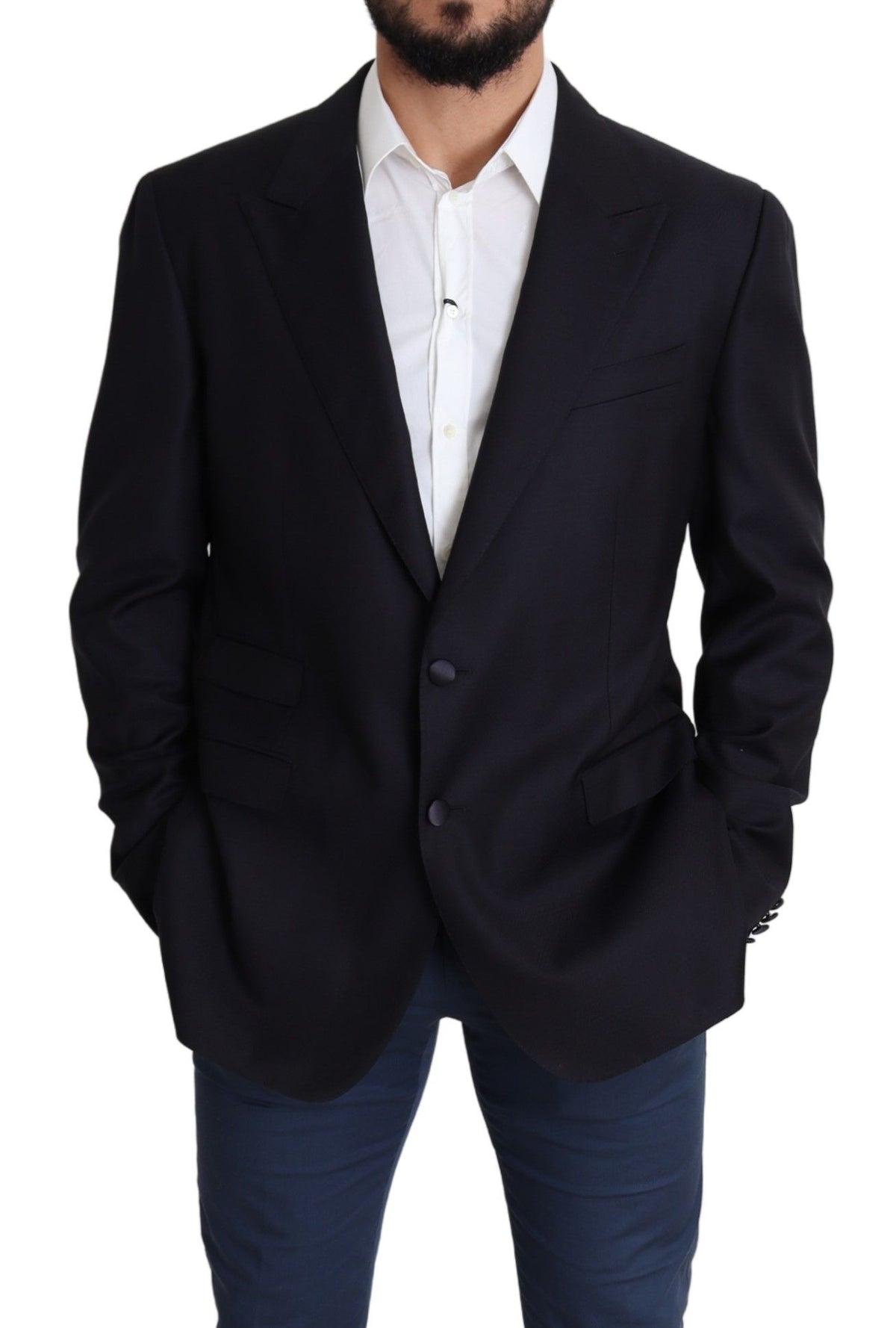 Dolce & Gabbana Black Wool Single Breasted NAPOLI Men's Blazer