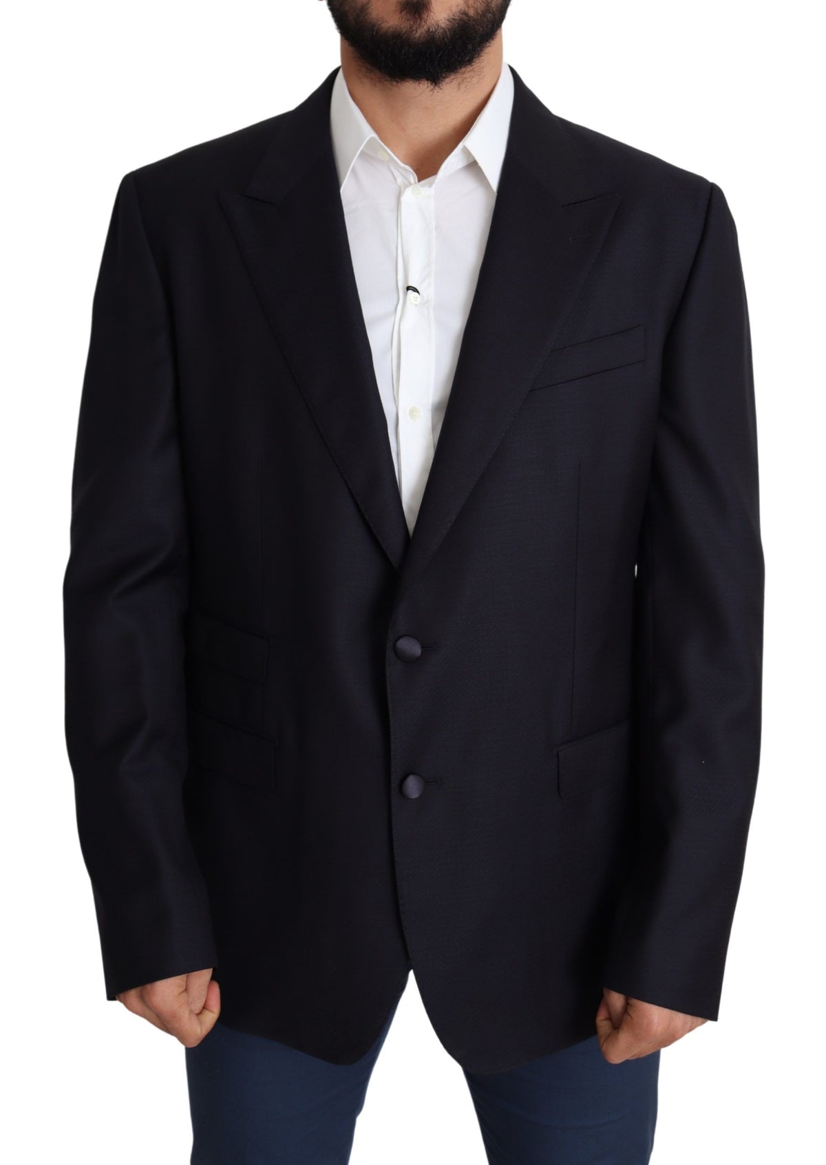 Dolce & Gabbana Black Wool Single Breasted NAPOLI Men's Blazer