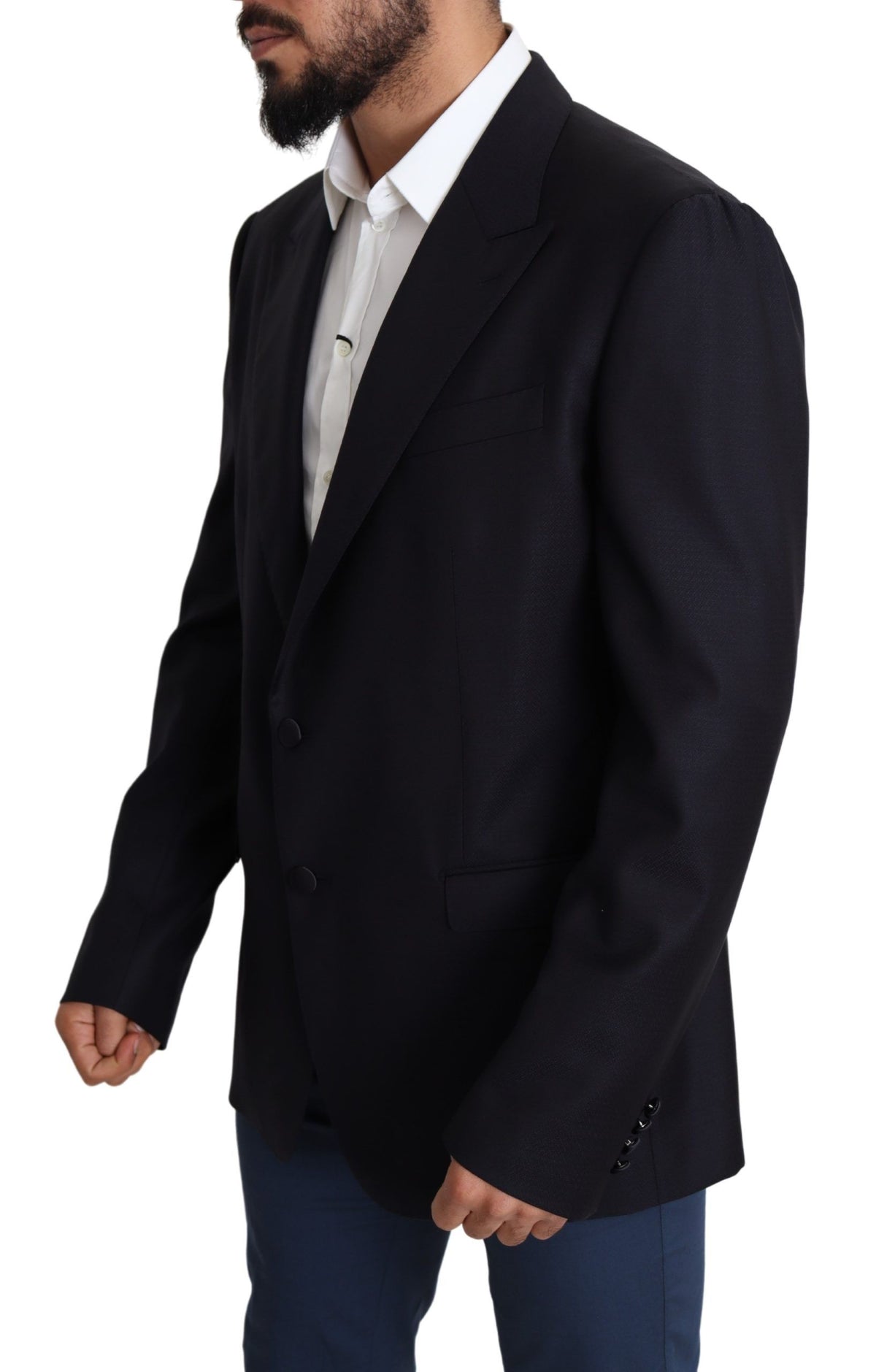 Dolce & Gabbana Black Wool Single Breasted NAPOLI Men's Blazer