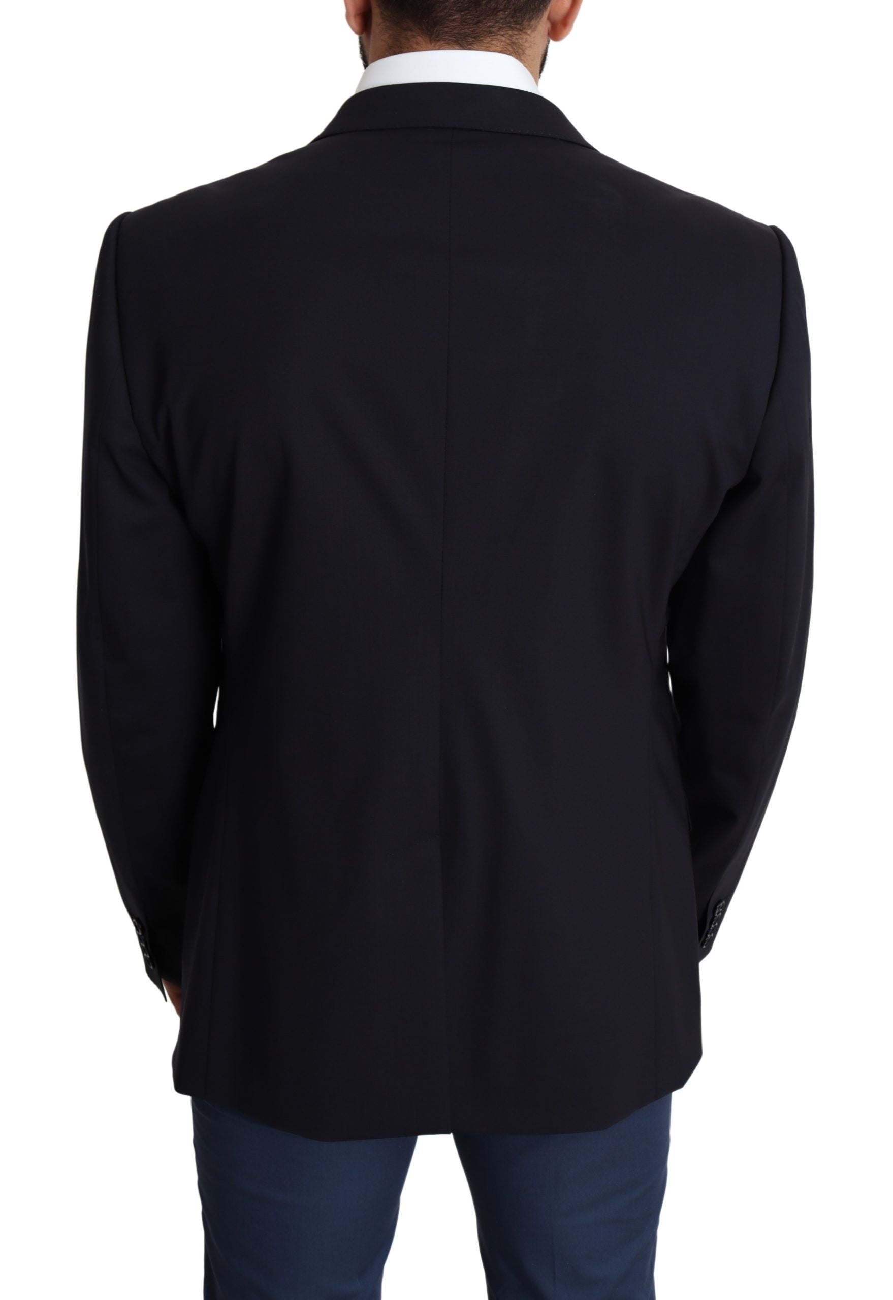 Dolce & Gabbana Exquisite Black Wool Stretch Martini Men's Blazer