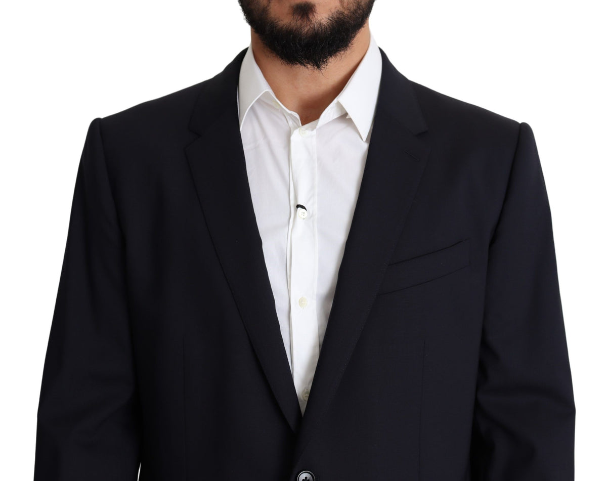 Dolce & Gabbana Dark Blue Wool Stretch Men Coat MARTINI Men's Blazer