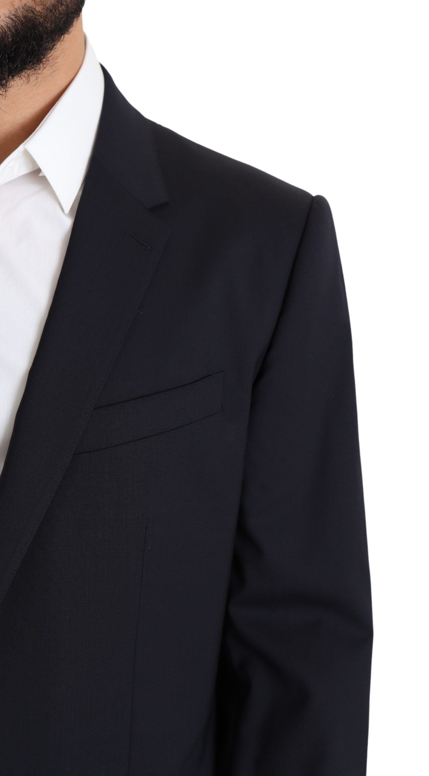Dolce & Gabbana Dark Blue Wool Stretch Men Coat MARTINI Men's Blazer