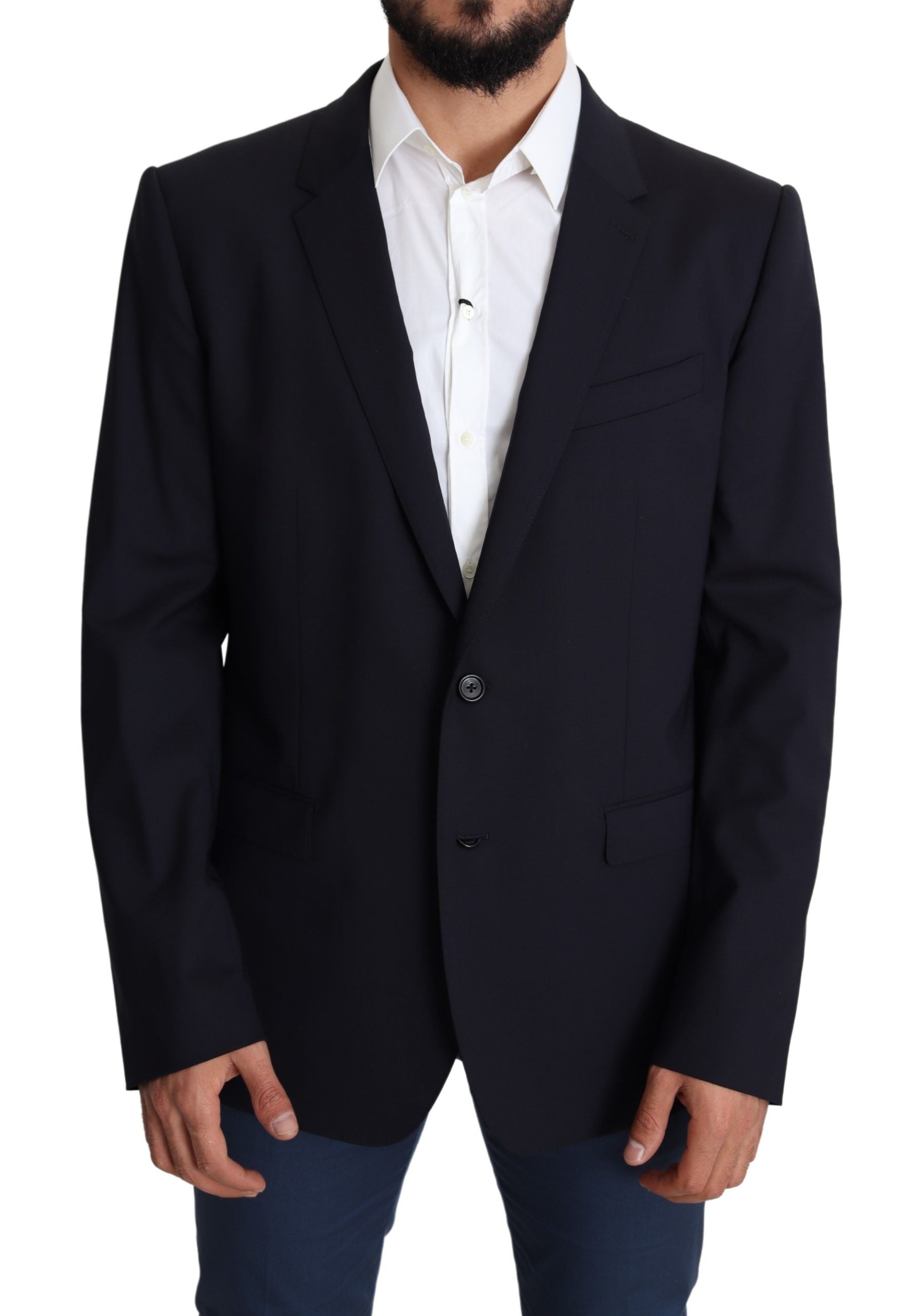 Dolce & Gabbana Exquisite Black Wool Stretch Martini Men's Blazer