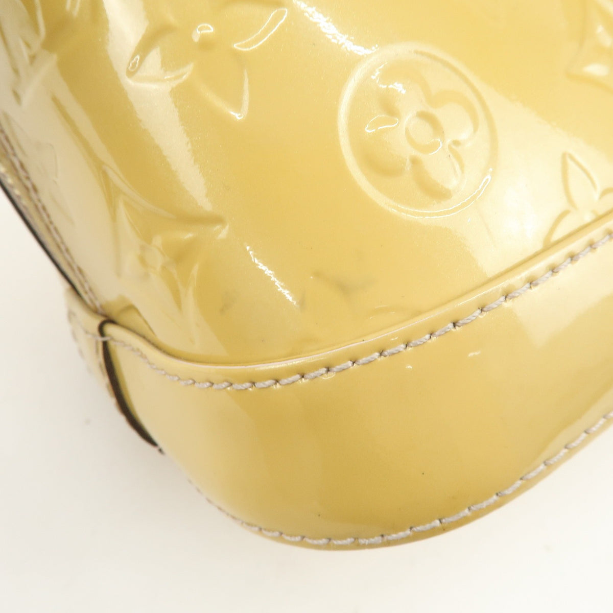Louis Vuitton Alma Monogram Vernis Yellow Patent_Leather Handbag (Pre-Owned)