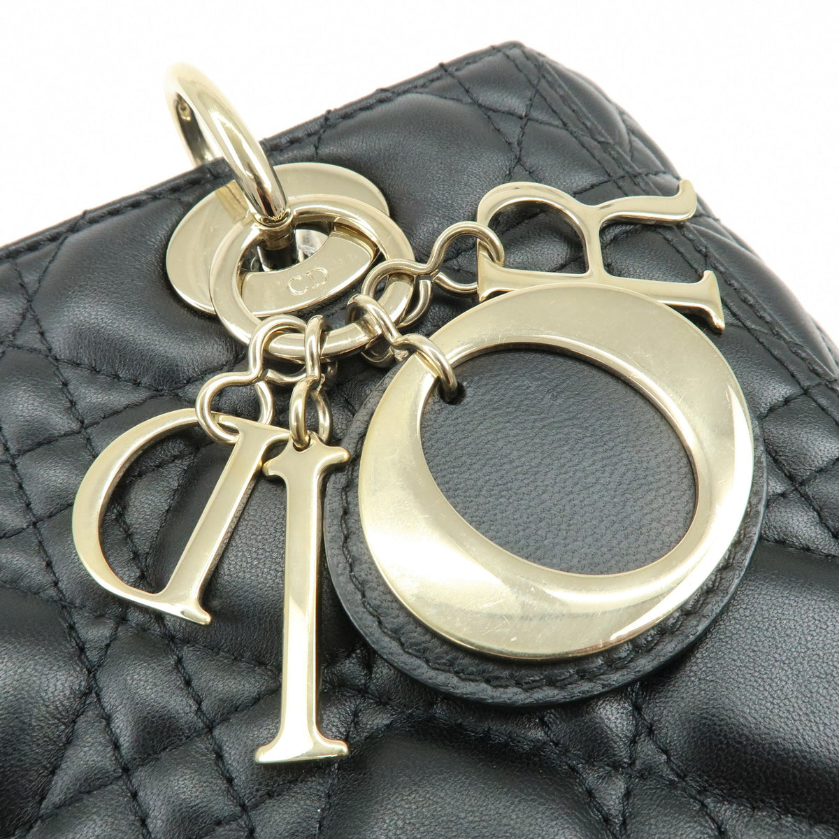 Christian Dior Lady Dior Black Leather Handbag (Pre-Owned)