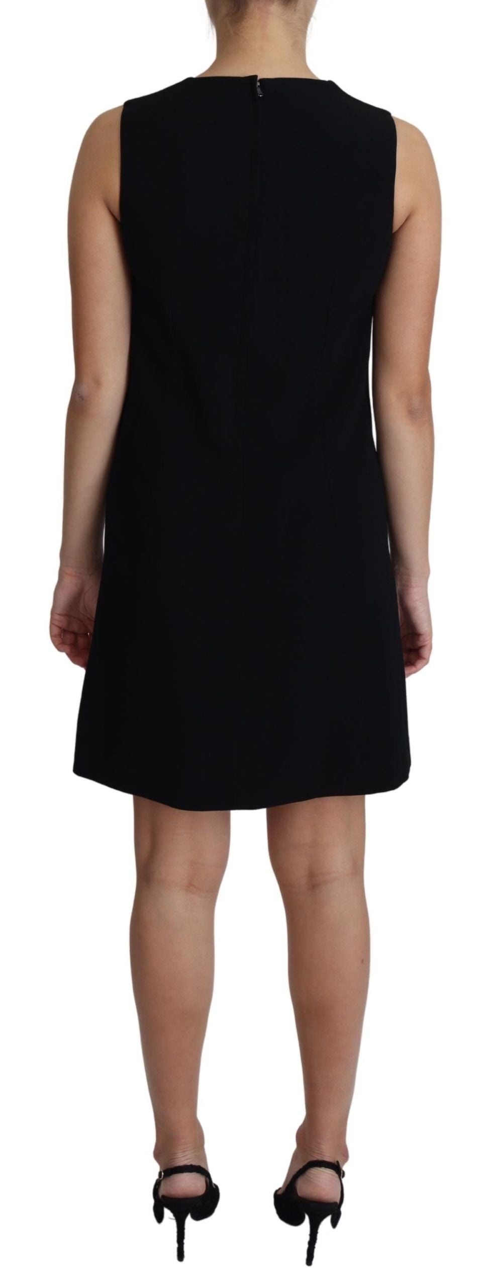 Dolce & Gabbana Black Viscose Stretch A-line Shift Mini Women's Dress
