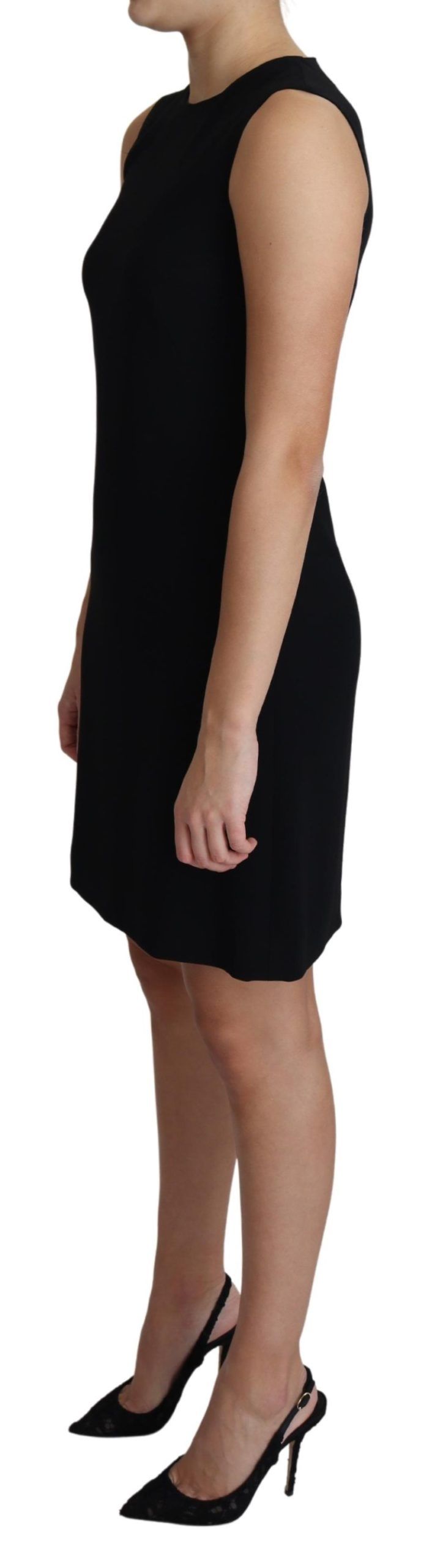 Dolce & Gabbana Black Viscose Stretch A-line Shift Mini Women's Dress