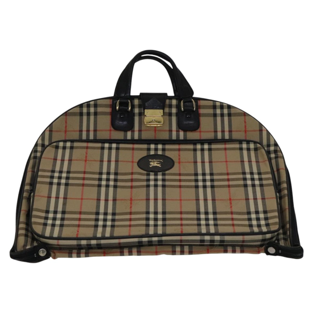 Burberry Nova Check Beige Canvas Travel Bag (Pre-Owned)