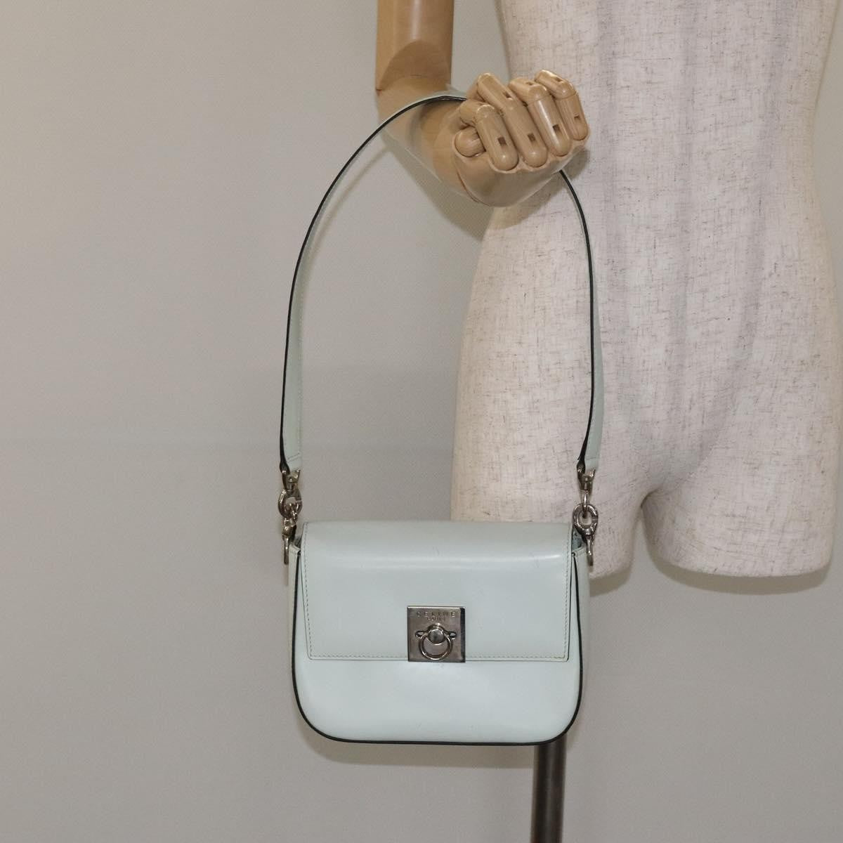 Celine Flap Shoulder Leather Silver Leather Shoulder Bag Bag (Pre-Owned)