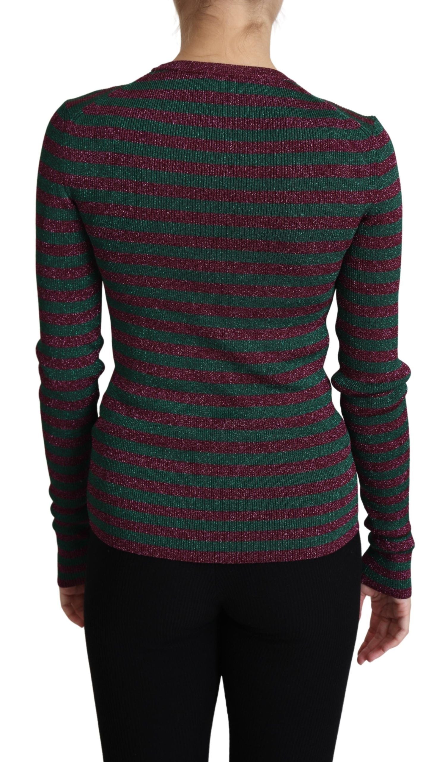 Dolce & Gabbana Multicolor Stripes Crew Neck Pullover Women's Sweater
