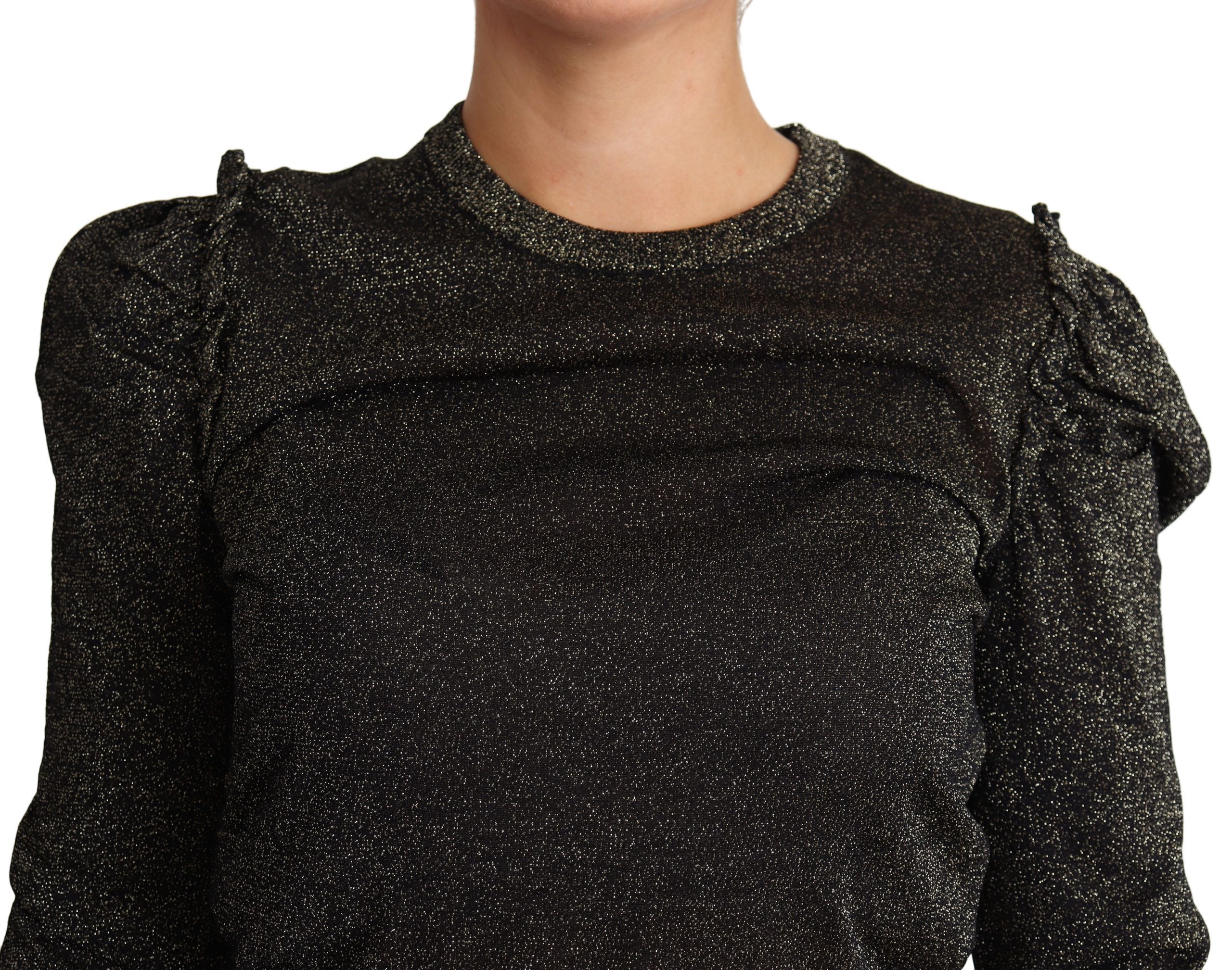Dolce & Gabbana Black Gold Cropped Women Pullover Women's Sweater
