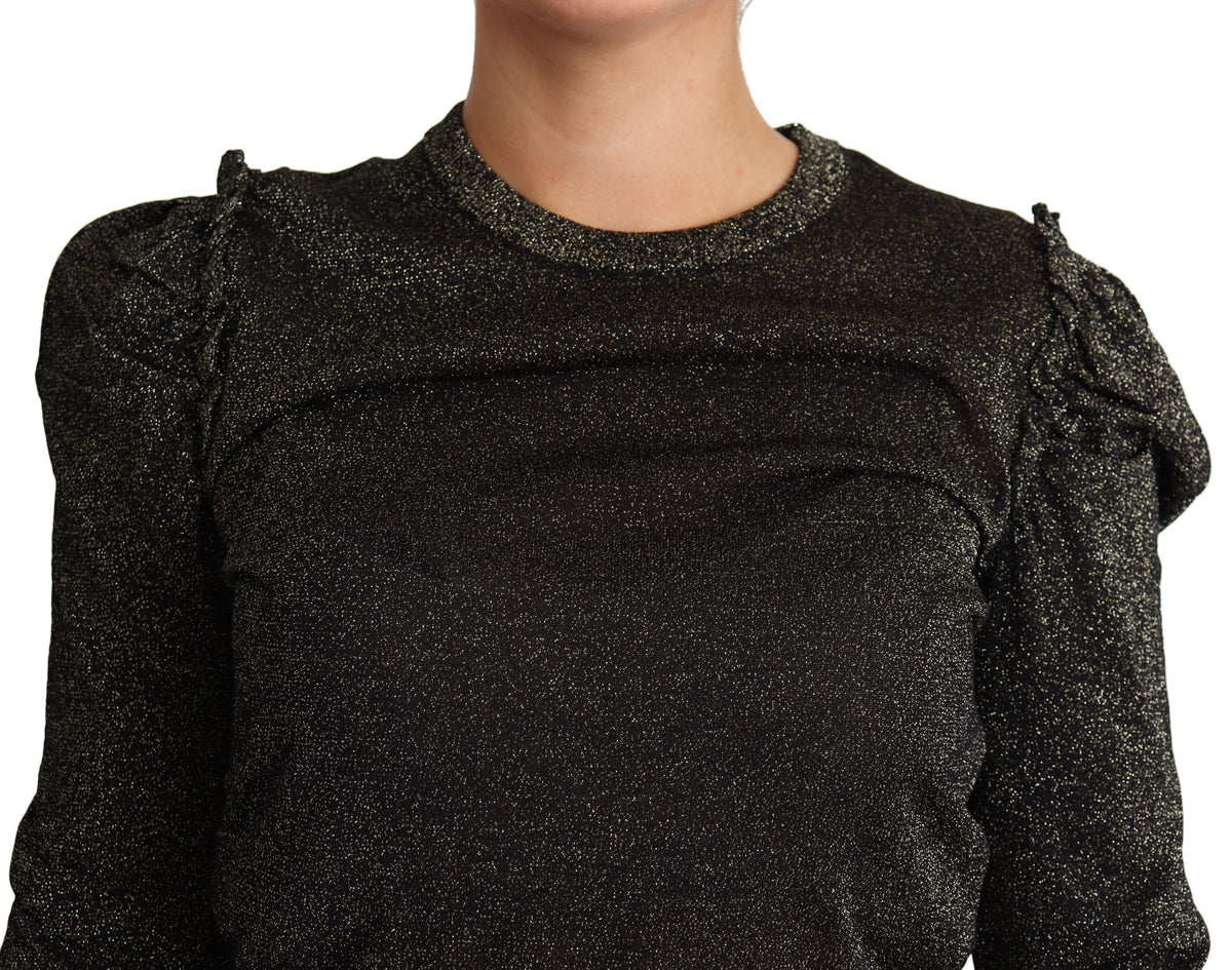 Dolce & Gabbana Black Gold Cropped Women Pullover Women's Sweater