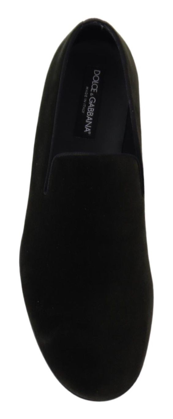Dolce & Gabbana Green Velvet Slip On Mens Loafers Men's Shoes